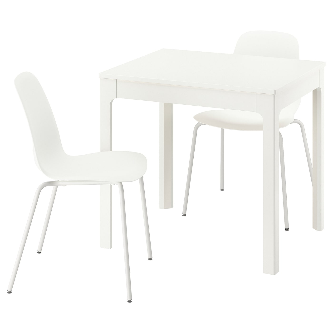 IKEA EKEDALEN / LIDÅS stół i 2 krzesła, biały/biały biały, 80/120 cm