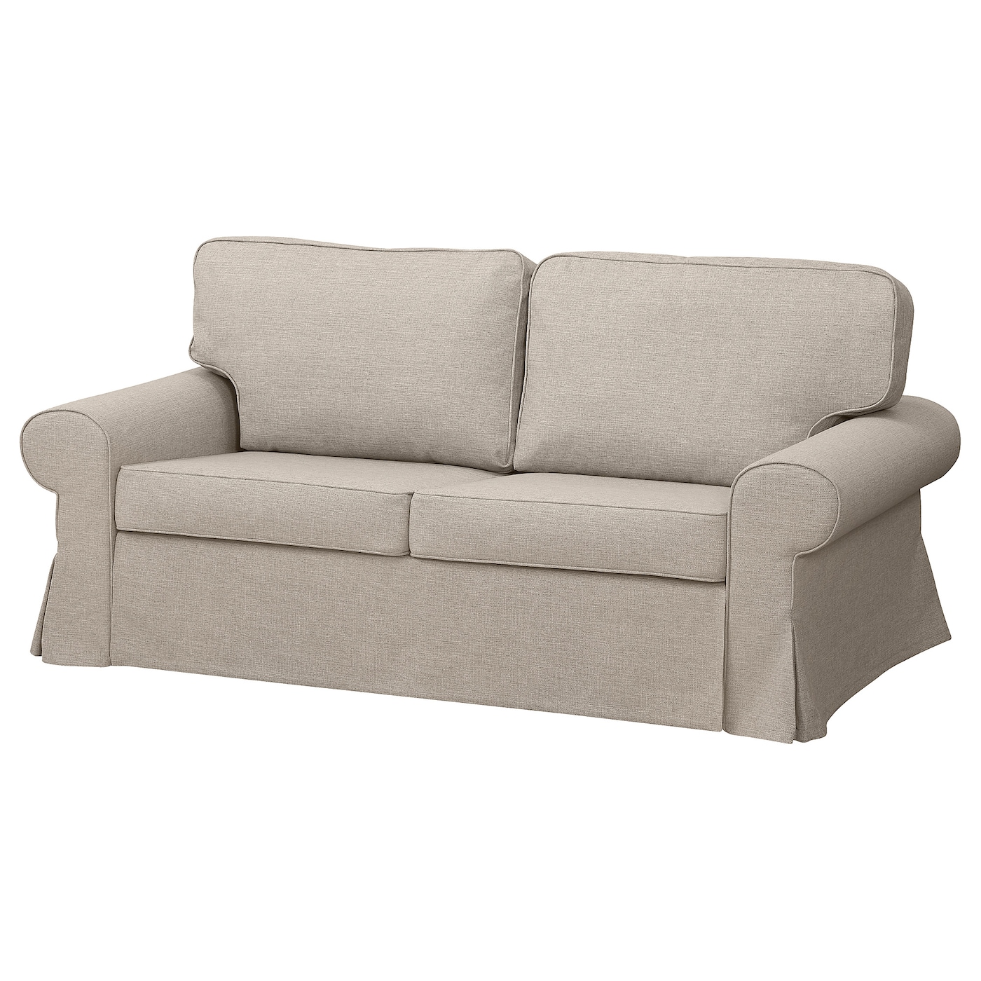IKEA EVERTSBERG sofa 2-osobowa, rozkładana, z pojemnikiem Skiftebo/beżowy, Wysokość łóżka: 29 cm