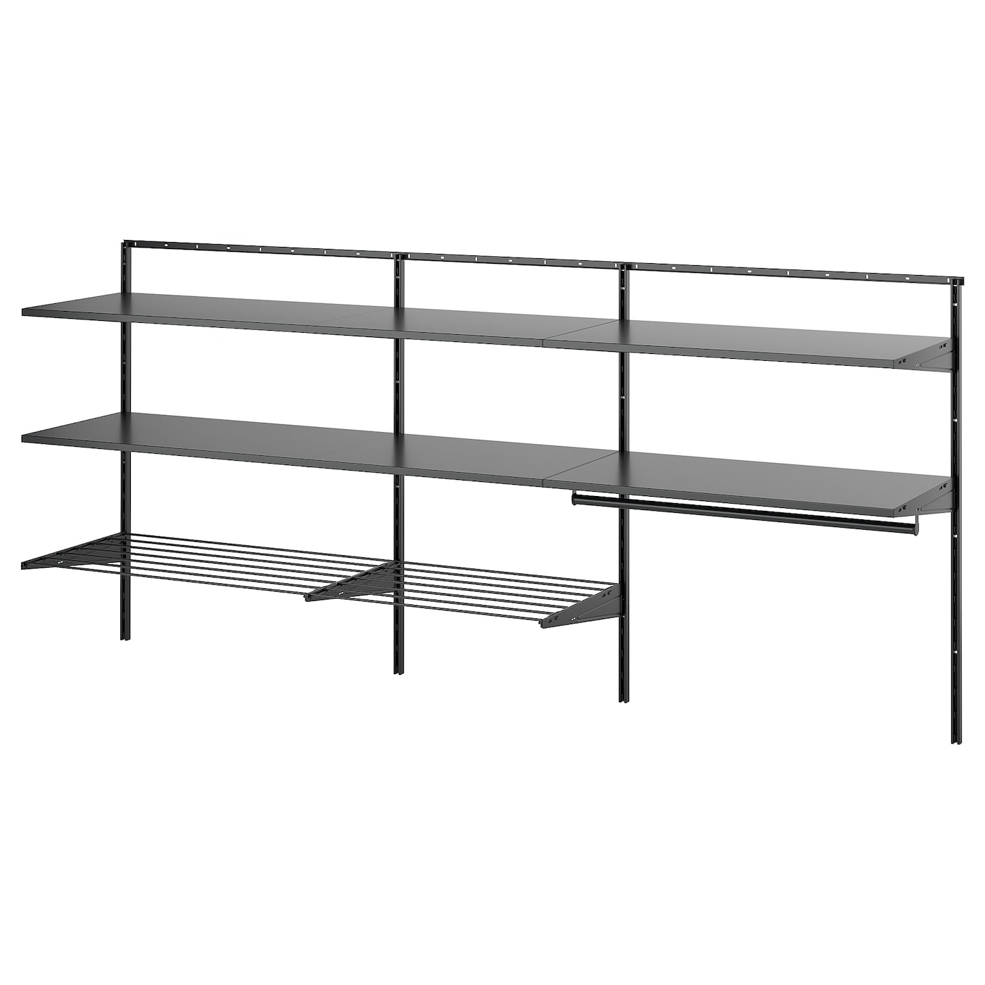 IKEA BOAXEL kombinacja do pralni, antracyt/metal, 227x40x101 cm