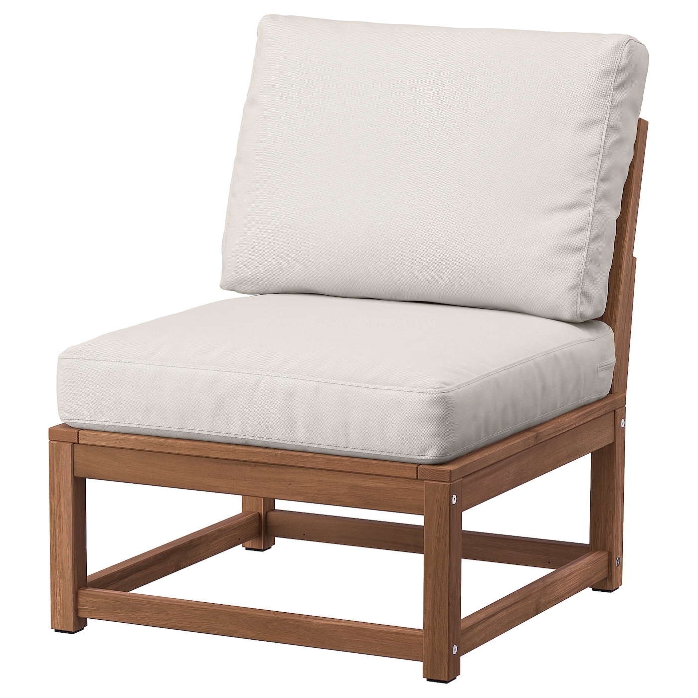 IKEA NÄMMARÖ fotel ogrodowy, bejca jasnobrązowa/Frösön/Duvholmen beżowy, Szerokość: 63 cm