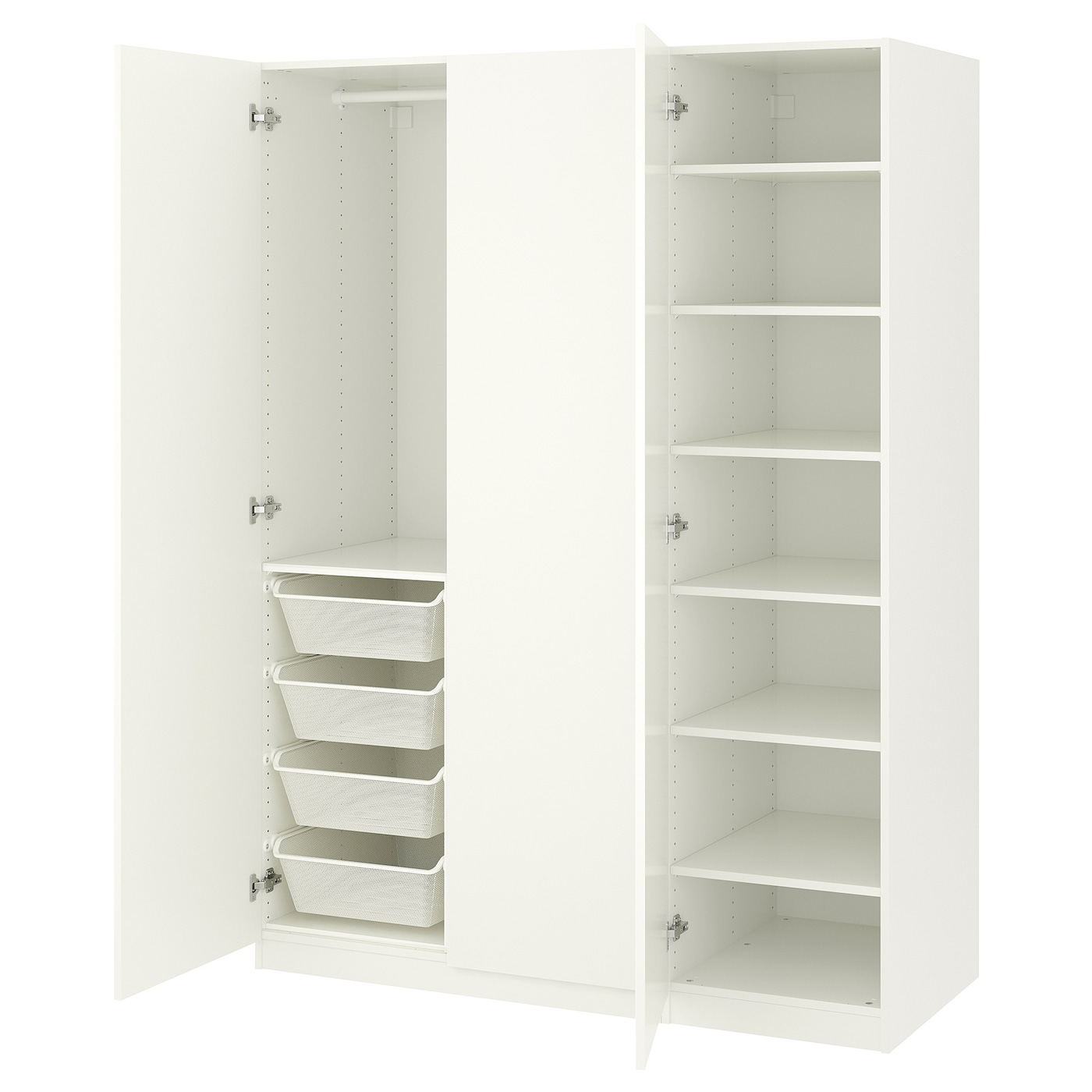 IKEA PAX / FORSAND szafa, biały/biały, 150x60x201 cm