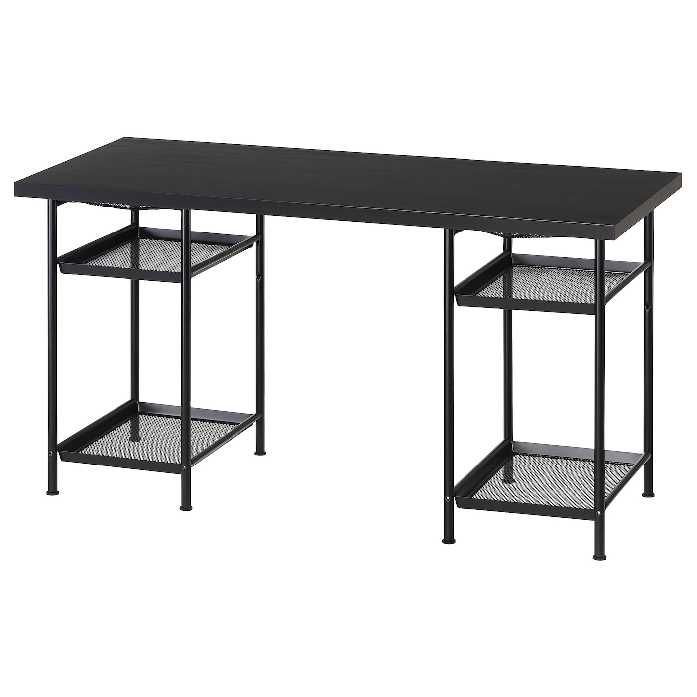IKEA LAGKAPTEN / SPÄND biurko, czarnobrąz/czarny, 140x60 cm