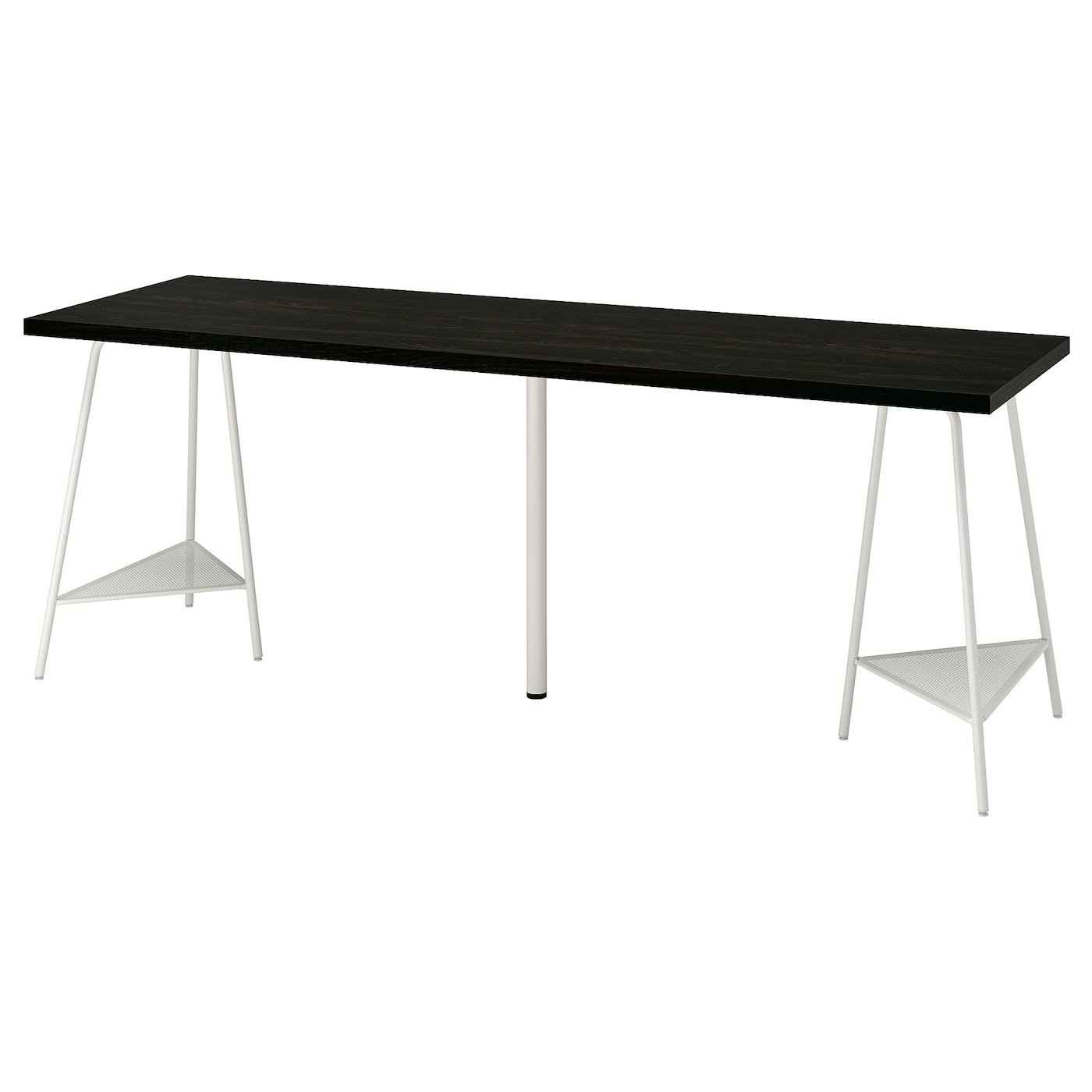 IKEA LAGKAPTEN / TILLSLAG biurko, czarnybrąz/biały, 200x60 cm