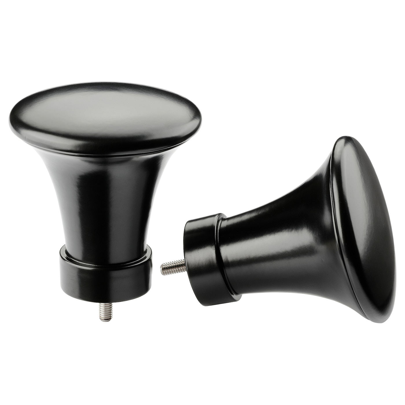 IKEA PADDFOT końcówki, 1 para, metal/czarny, Średnica: 6 cm