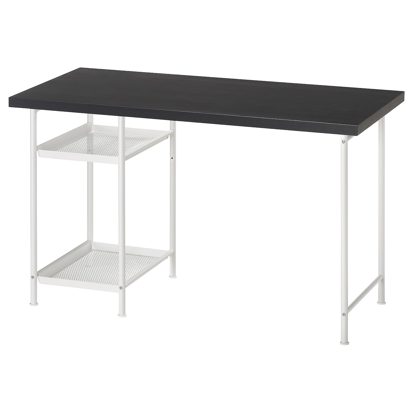 IKEA LAGKAPTEN / SPÄND biurko, czarnobrąz/biały, 120x60 cm