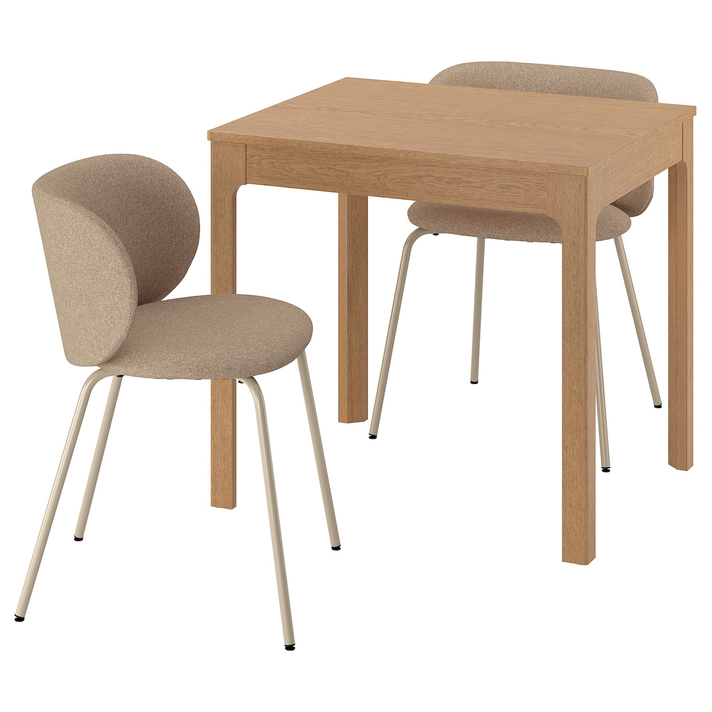 IKEA EKEDALEN / KRYLBO stół i 2 krzesła, dąb/Tonerud ciemny beż, 80/120 cm