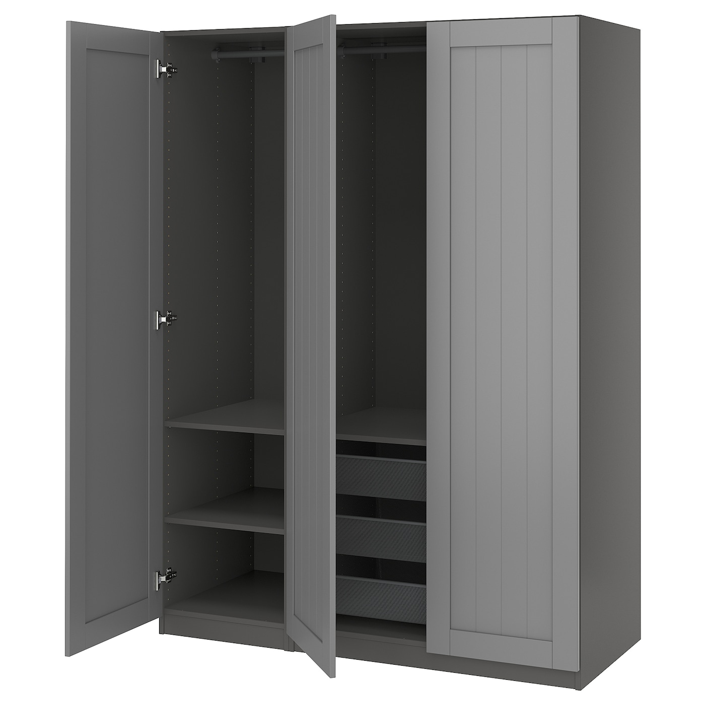 IKEA PAX / GULLABERG kombinacja szafy, ciemnoszary/ciemnoszary, 150x60x201 cm