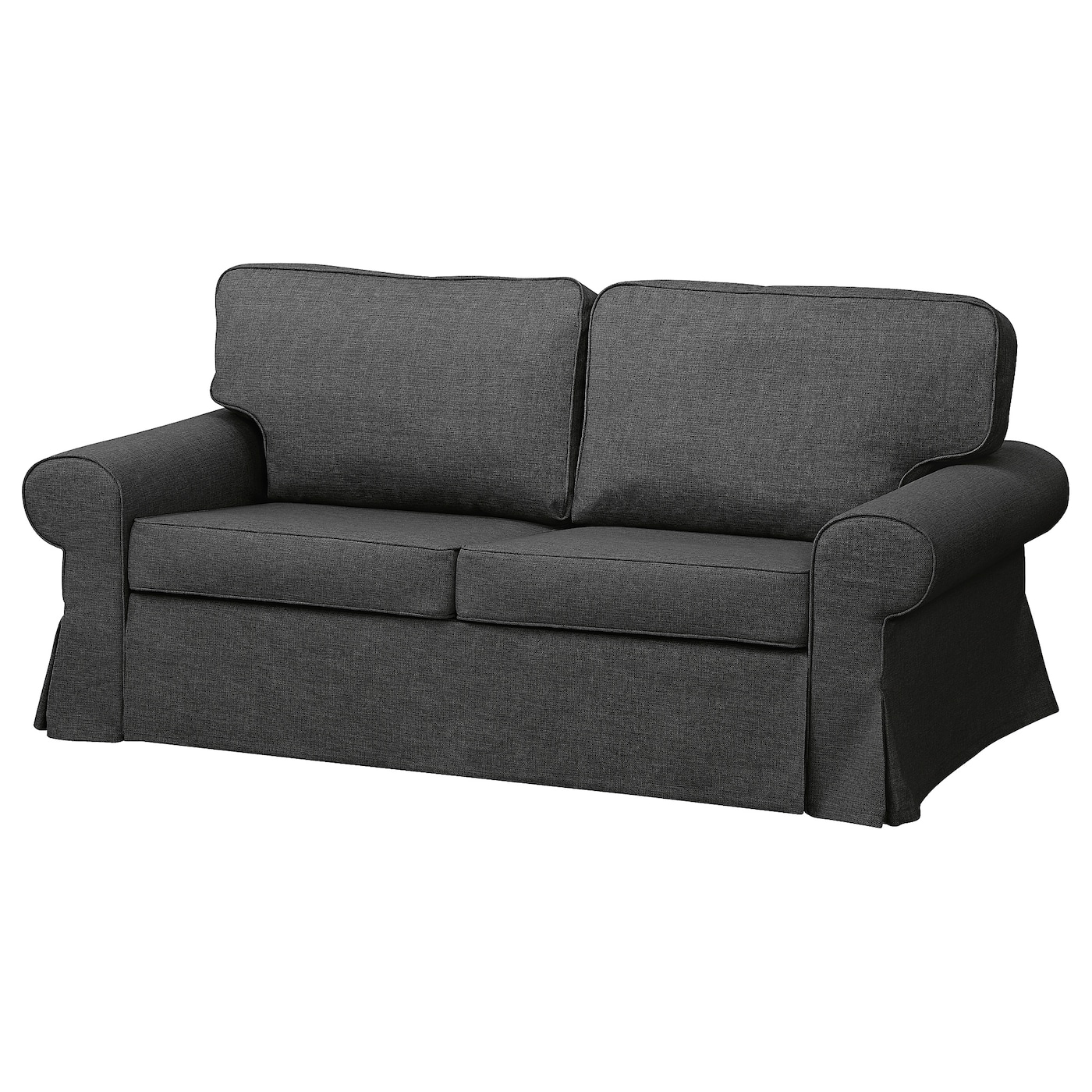 IKEA EVERTSBERG sofa 2-osobowa, rozkładana, z pojemnikiem Skiftebo/ciemnoszary, Wysokość łóżka: 29 cm