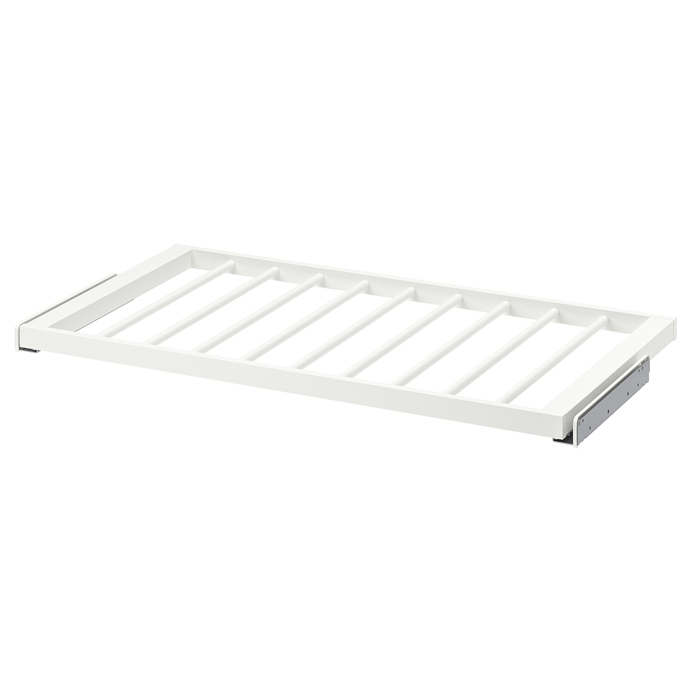 IKEA KOMPLEMENT wysuwany wieszak na spodnie, biały, 100x58 cm