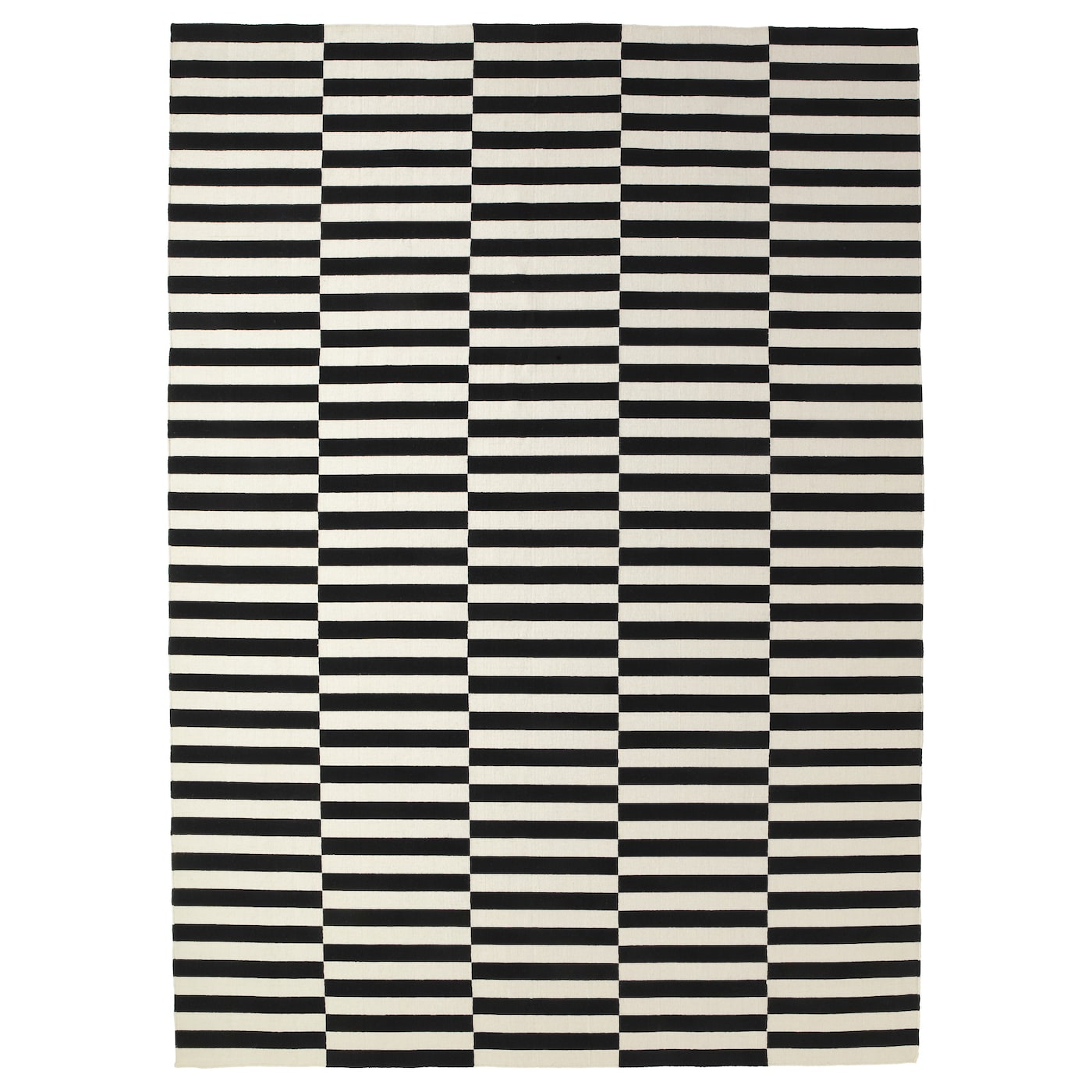 IKEA STOCKHOLM dywan tkany na płasko, wykonano ręcznie/w paski czarny/złamana biel, 250x350 cm