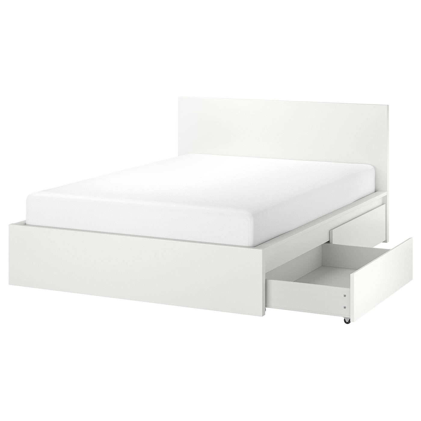 IKEA MALM Rama łóżka z 2 pojemnikami, biały, 140x200 cm