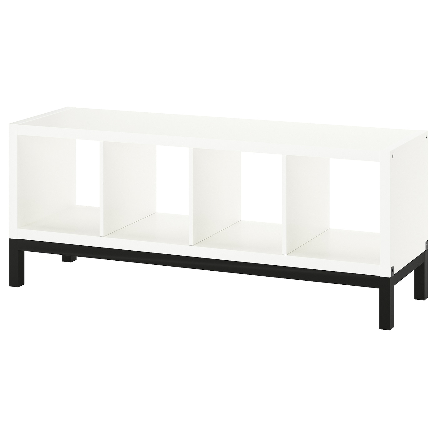 IKEA KALLAX regał z ramą nośną, biały/czarny, 147x59 cm