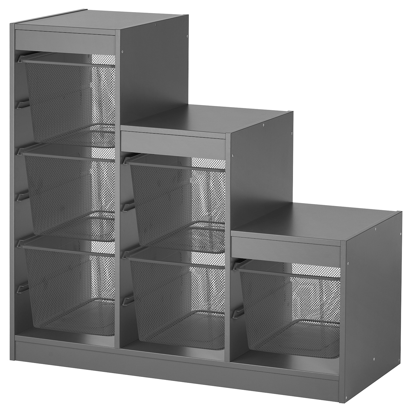 IKEA TROFAST regał z pojemnikami, szary/ciemnoszary, 99x44x94 cm