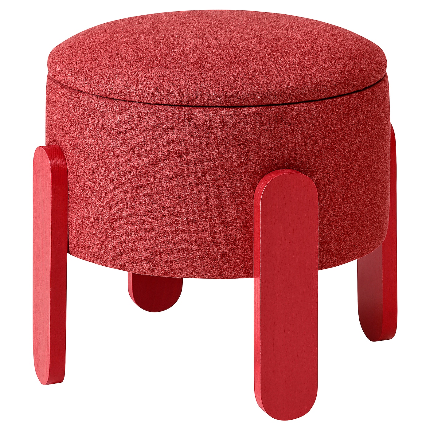 IKEA FÖRLUNDA puf, z pojemnikiem/Tonerud czerwony, Średnica: 44 cm