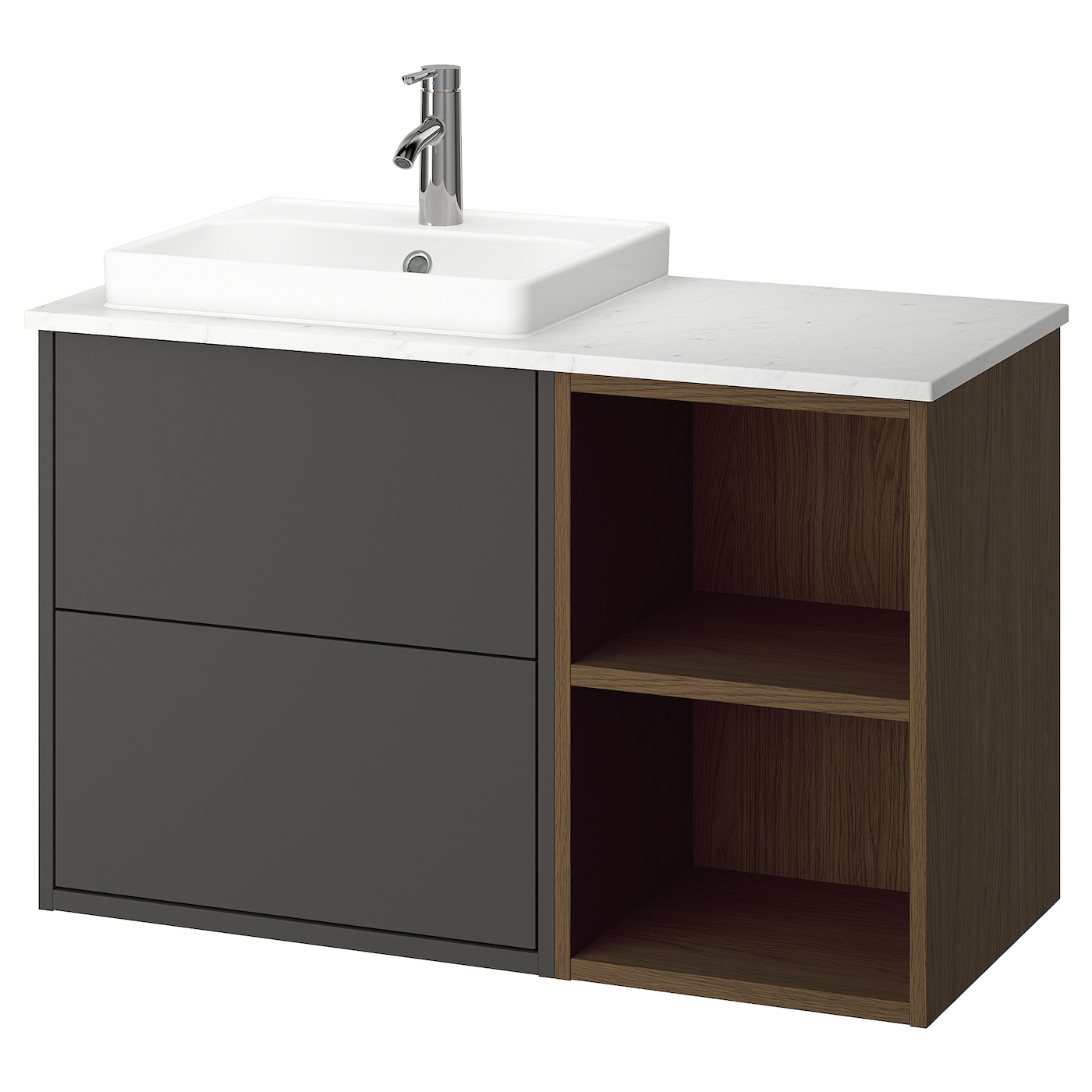 IKEA HAVBÄCK / ORRSJÖN szafka pod umyw/umywalka/bateria, ciemnoszary, 102x49x71 cm