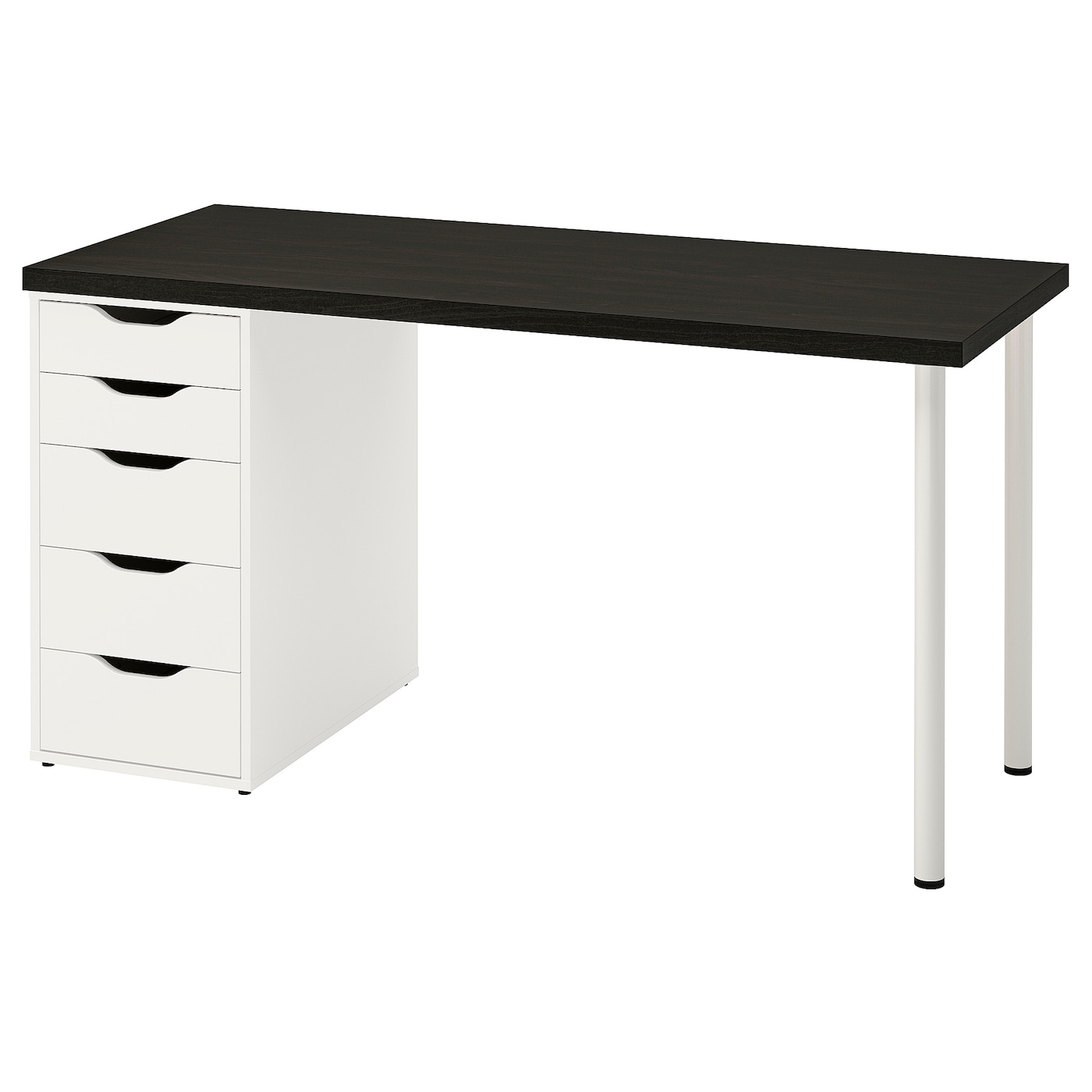 IKEA LAGKAPTEN / ALEX biurko, czarnybrąz/biały, 140x60 cm