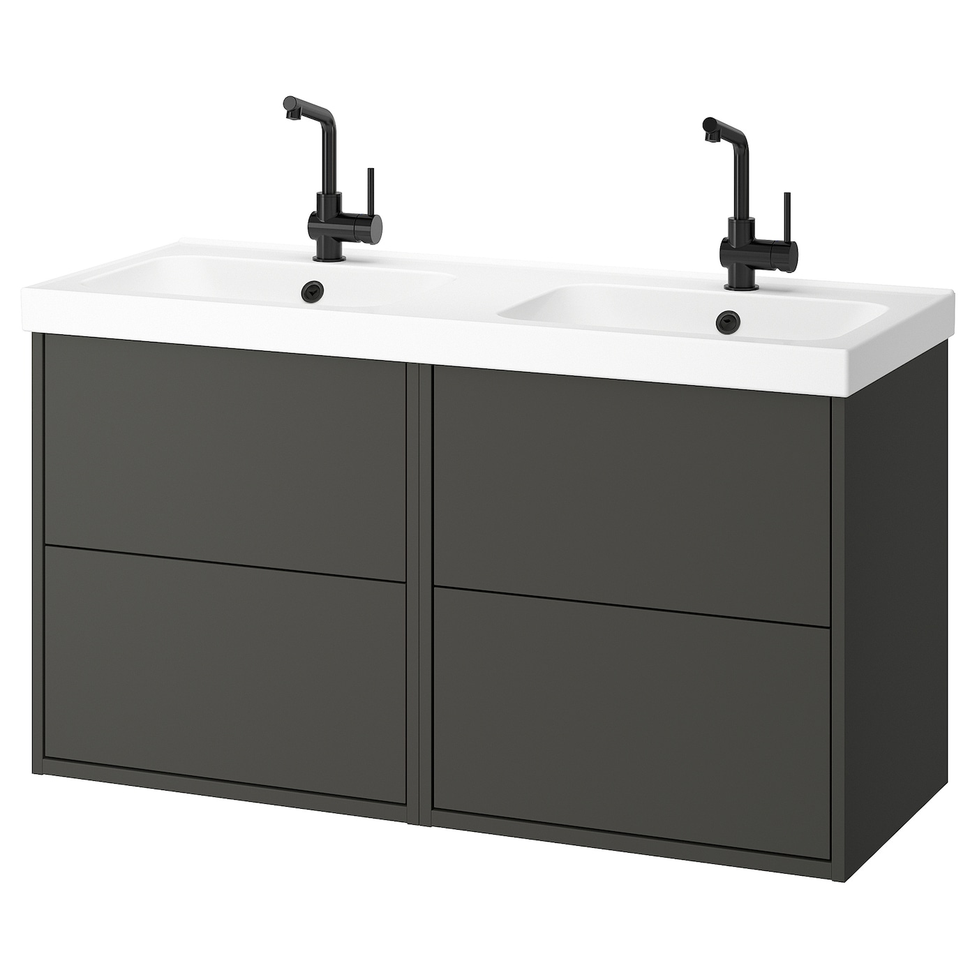 IKEA HAVBÄCK / ORRSJÖN szafka umywalkowa/umywalka/baterie, ciemnoszary, 122x49x69 cm