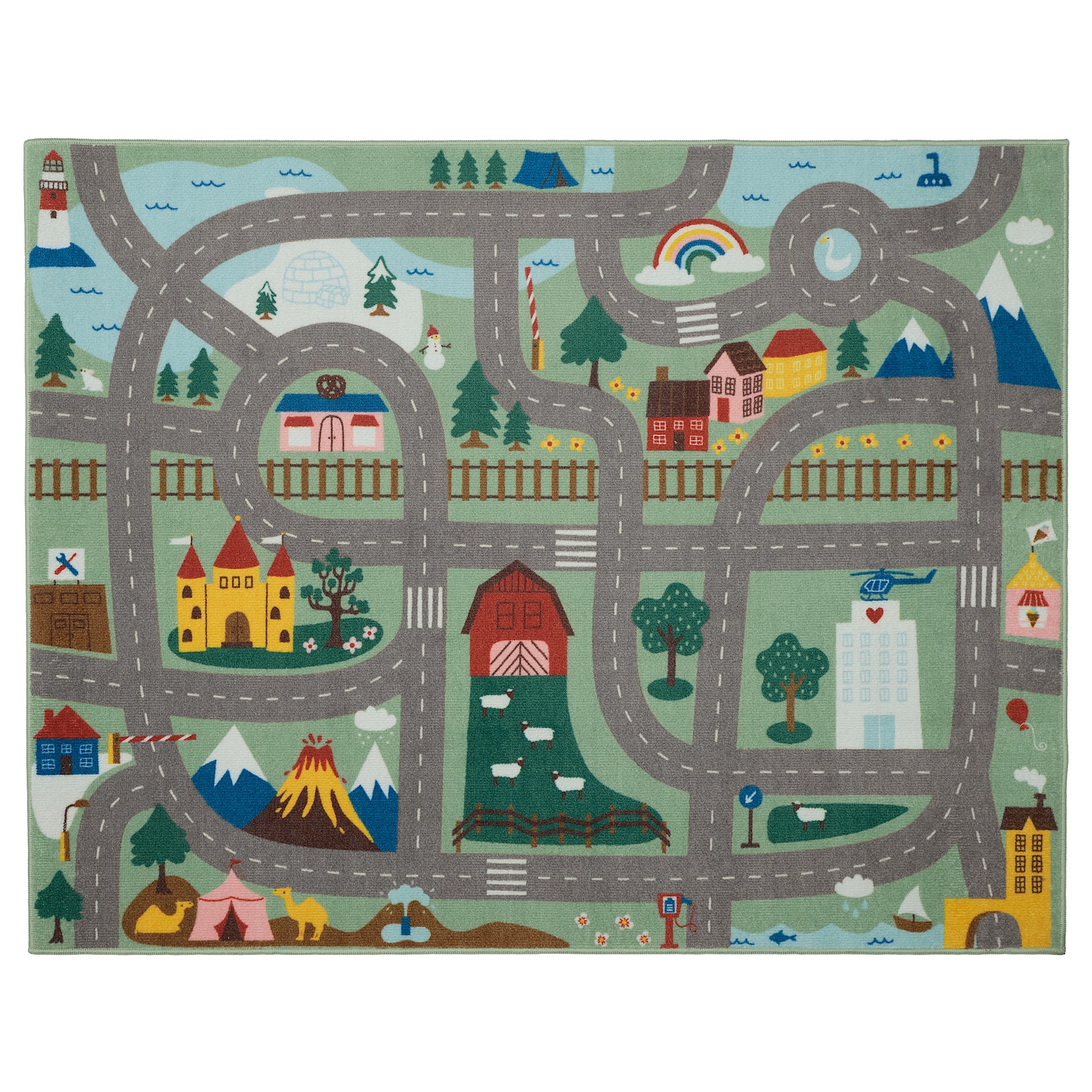 IKEA VALLABY dywan, zielony, 100x133 cm