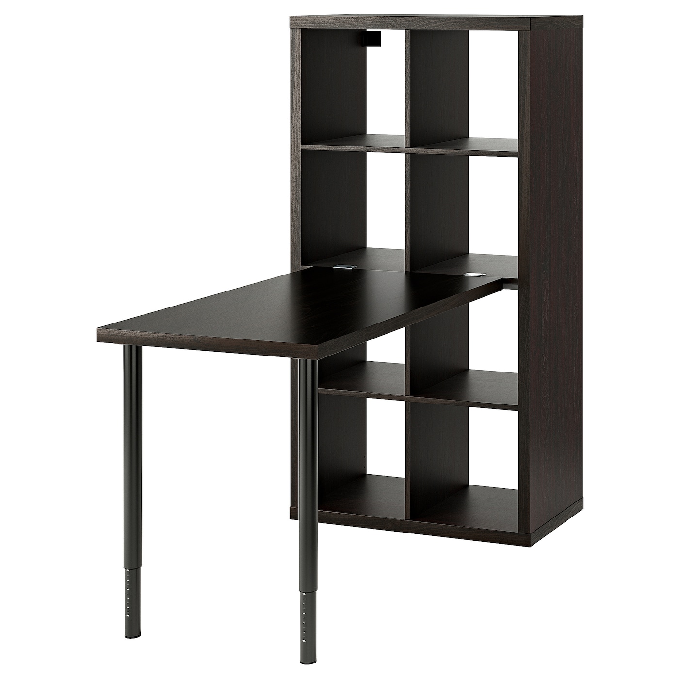 IKEA KALLAX / LINNMON biurko, czarny/czarnybrąz, 77x139x147 cm