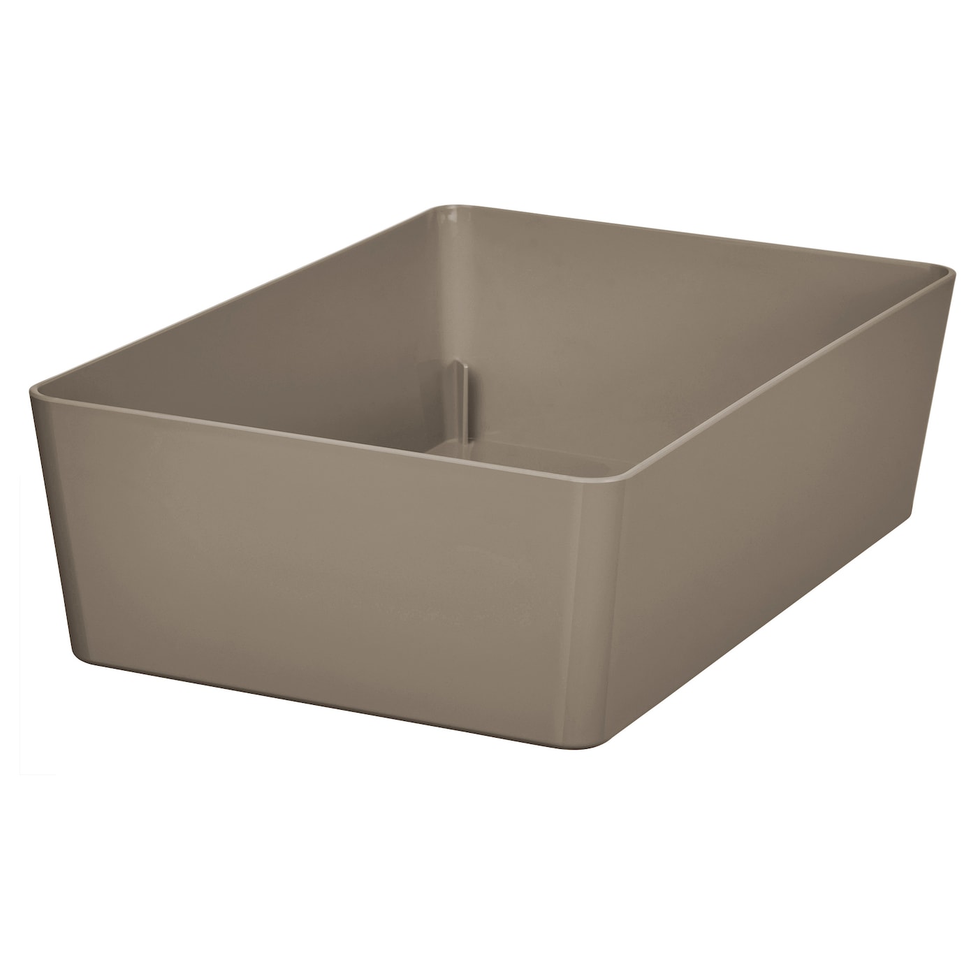 IKEA KUGGIS pojemnik, ciemny szarobeżowy, 18x26x8 cm