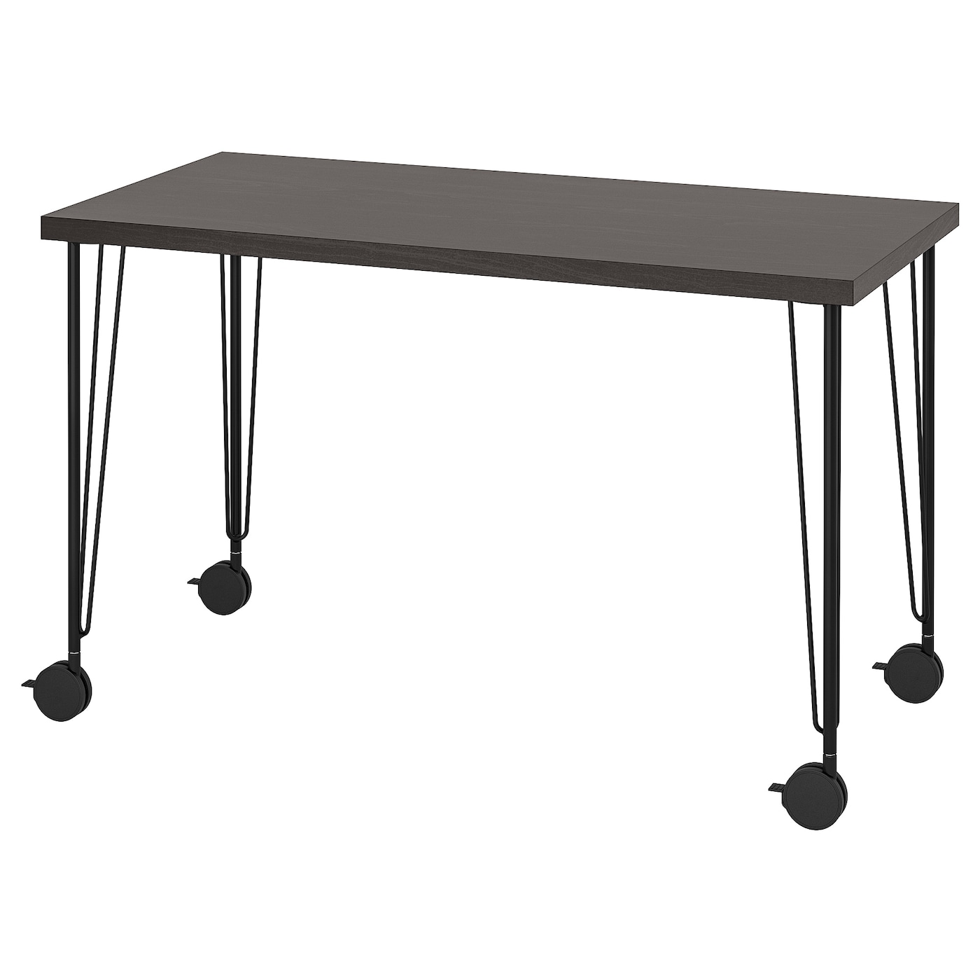 IKEA LAGKAPTEN / KRILLE biurko, czarnobrąz/czarny, 120x60 cm