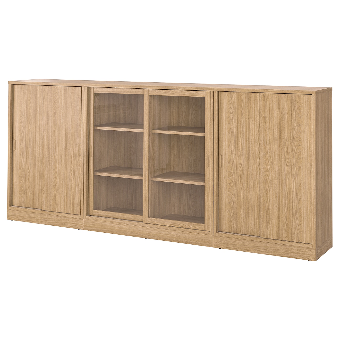 IKEA TONSTAD kombinacja z drzwiami przesuwnymi, okl dęb/szkło bezbarwne, 284x37x120 cm