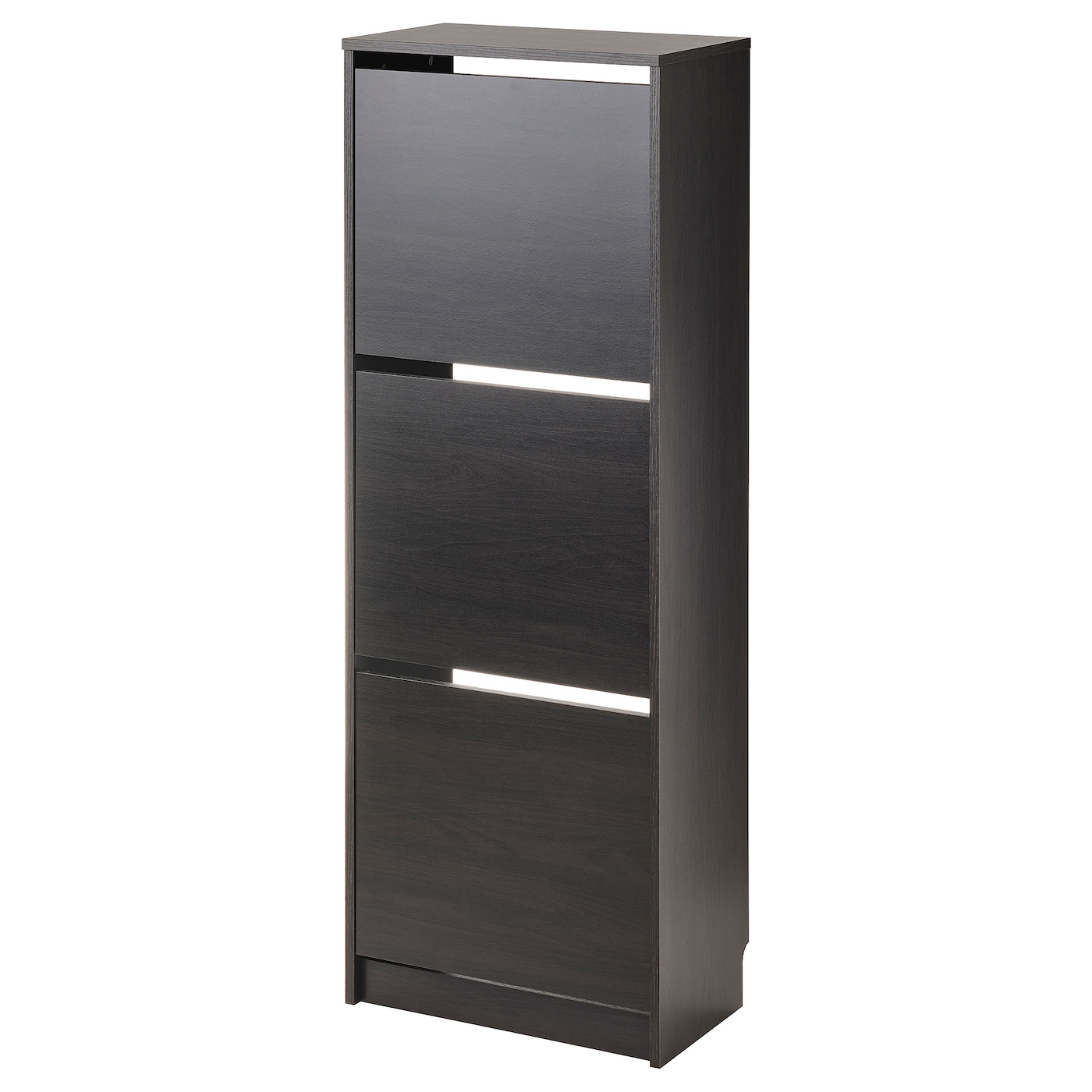 IKEA BISSA szafka na buty, 3 przegrody, czarnybrąz, 49x28x135 cm