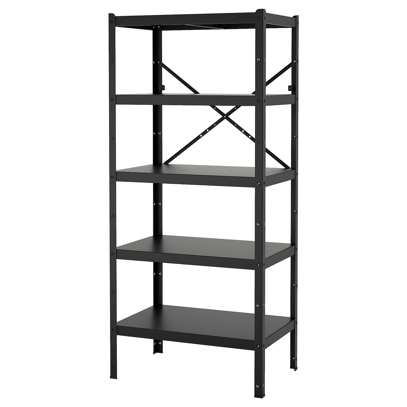 IKEA BROR regał, czarny, 85x55x190 cm