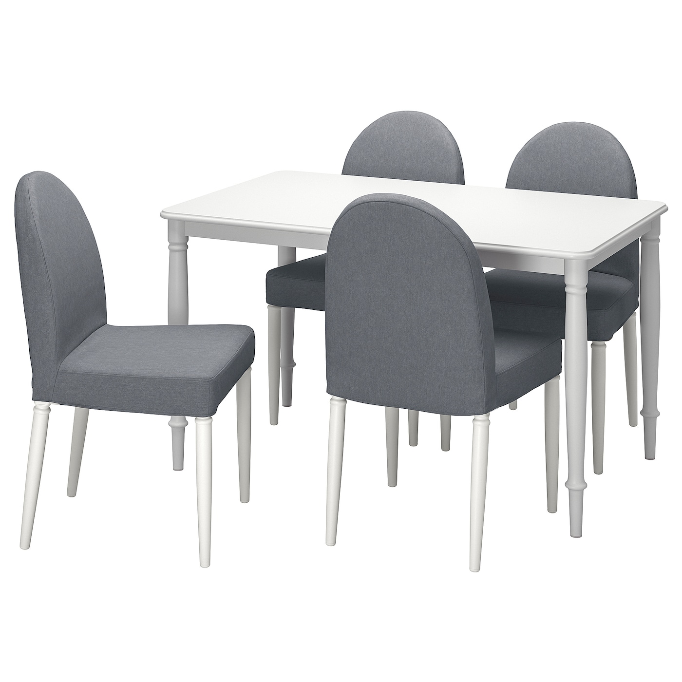 IKEA DANDERYD / DANDERYD stół i 4 krzesła, biały/Vissle szary, 130 cm