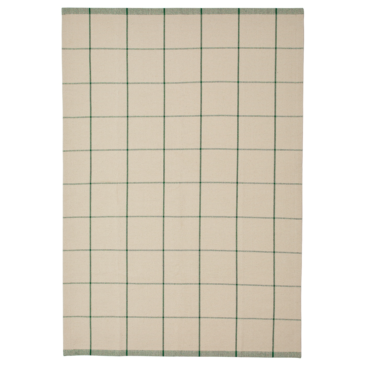 IKEA RIDSTIG dywan tkany na płasko, kremowy/zielony, 133x195 cm