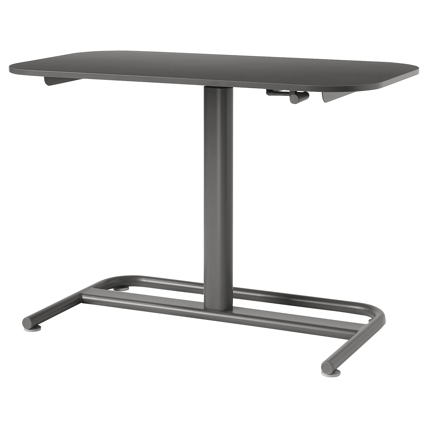 IKEA SEGRARE biurko do pracy na siedz/stojąco, ciemnoszary, 110x60 cm