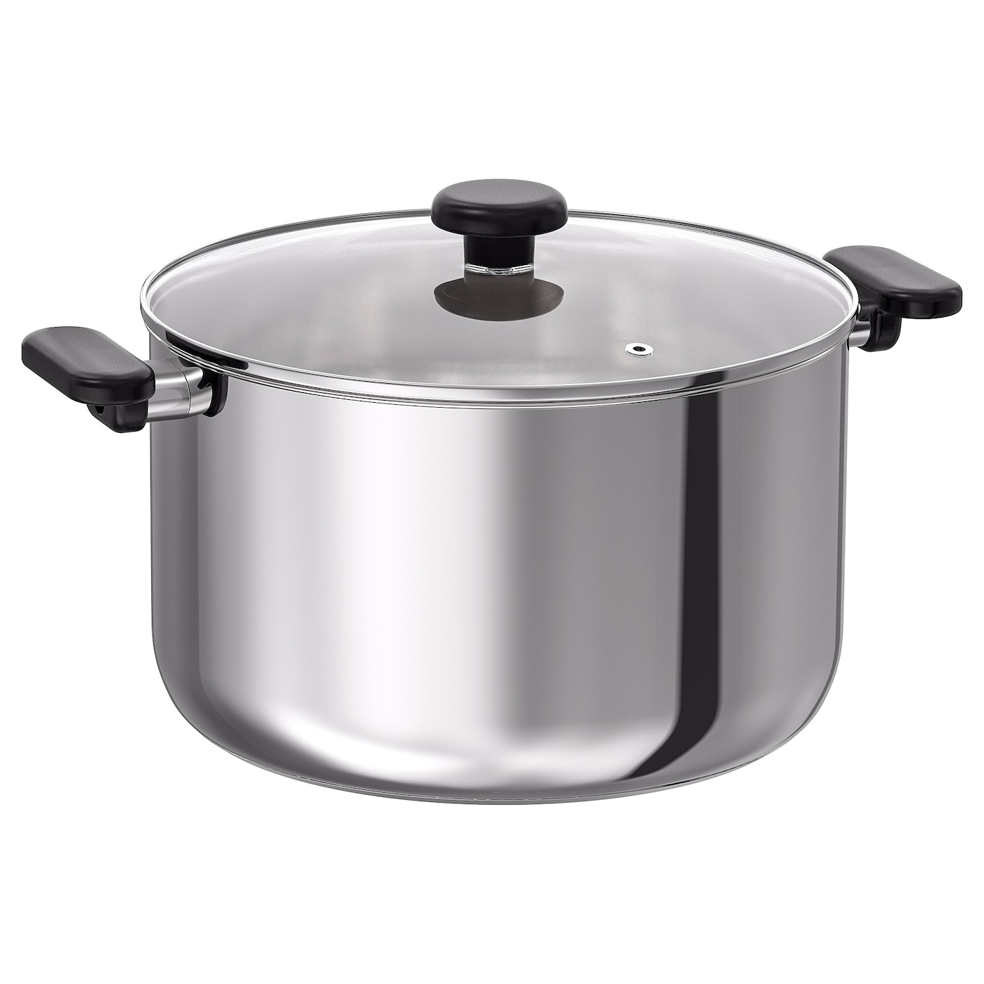 IKEA MIDDAGSMAT garnek z pokrywką, szkło bezbarwne/stal nierdz, 10 l