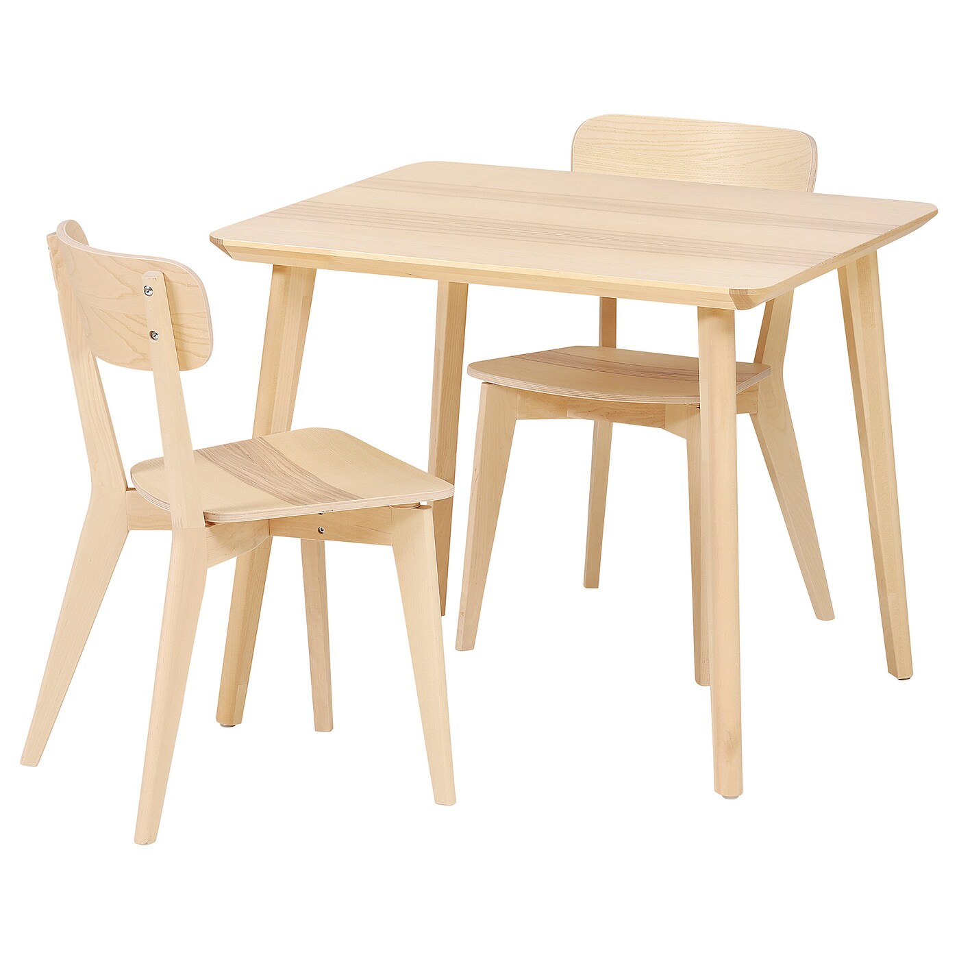 IKEA LISABO / LISABO stół i 2 krzesła, okleina jesionowa/okleina jesionowa, 88 cm