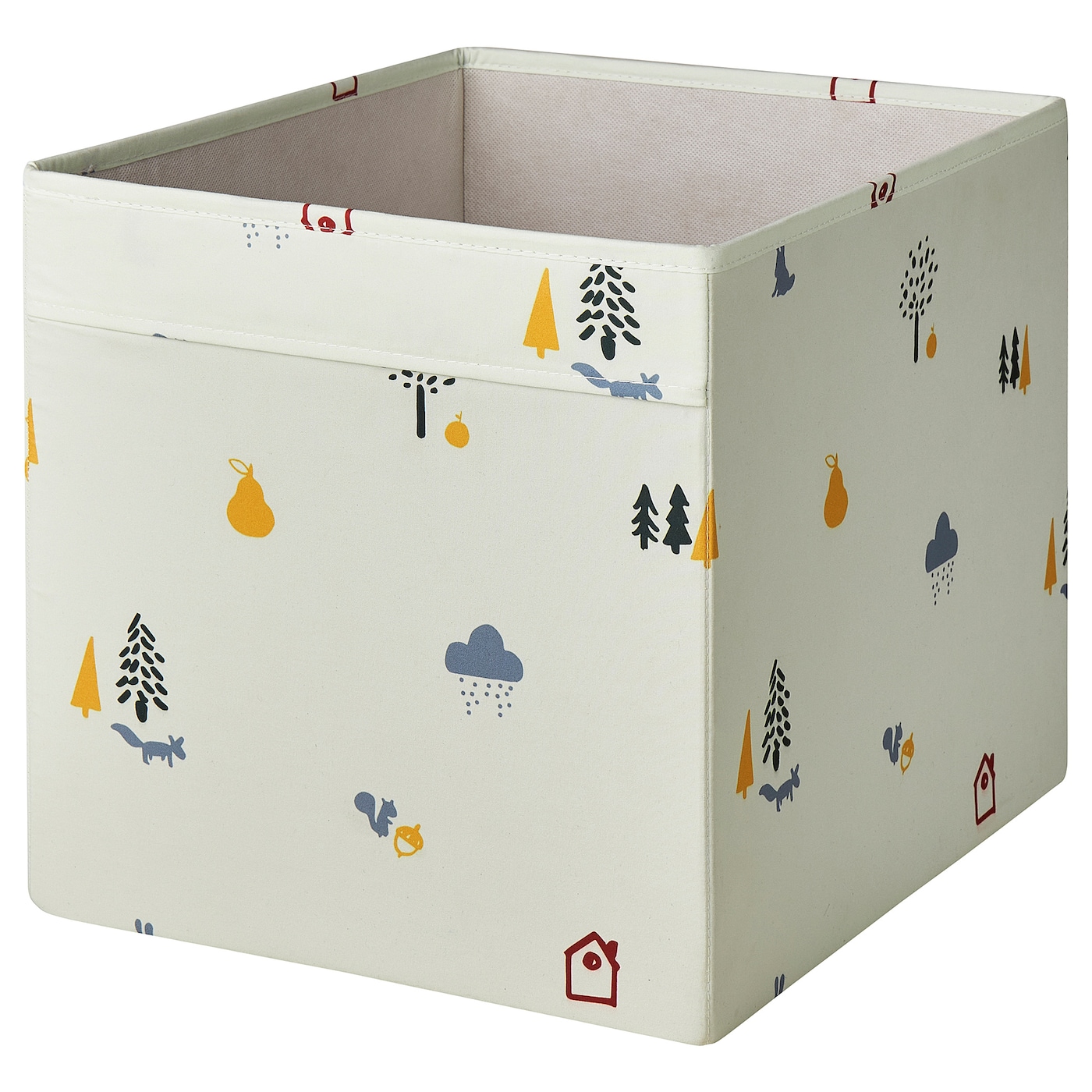 IKEA REGNBROMS pudełko, wzór w zwierzęta leśne/wielobarwny, 33x38x33 cm