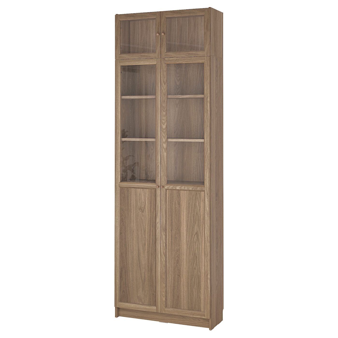 IKEA BILLY / OXBERG regał na książki szklane drzwi, imit. dębu/szkło bezbarwne, 80x30x237 cm