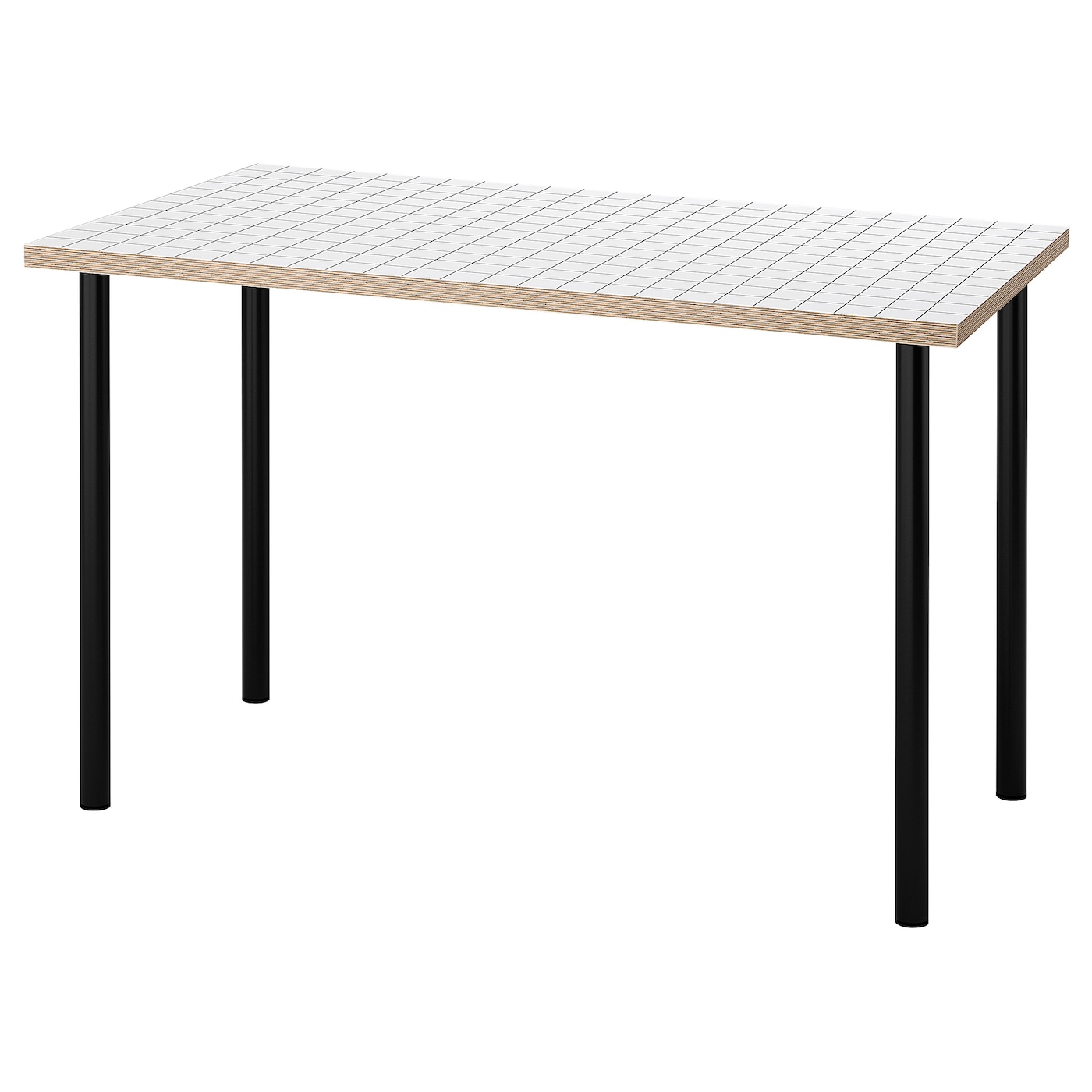 IKEA LAGKAPTEN / ADILS biurko, biały antracyt/czarny, 120x60 cm