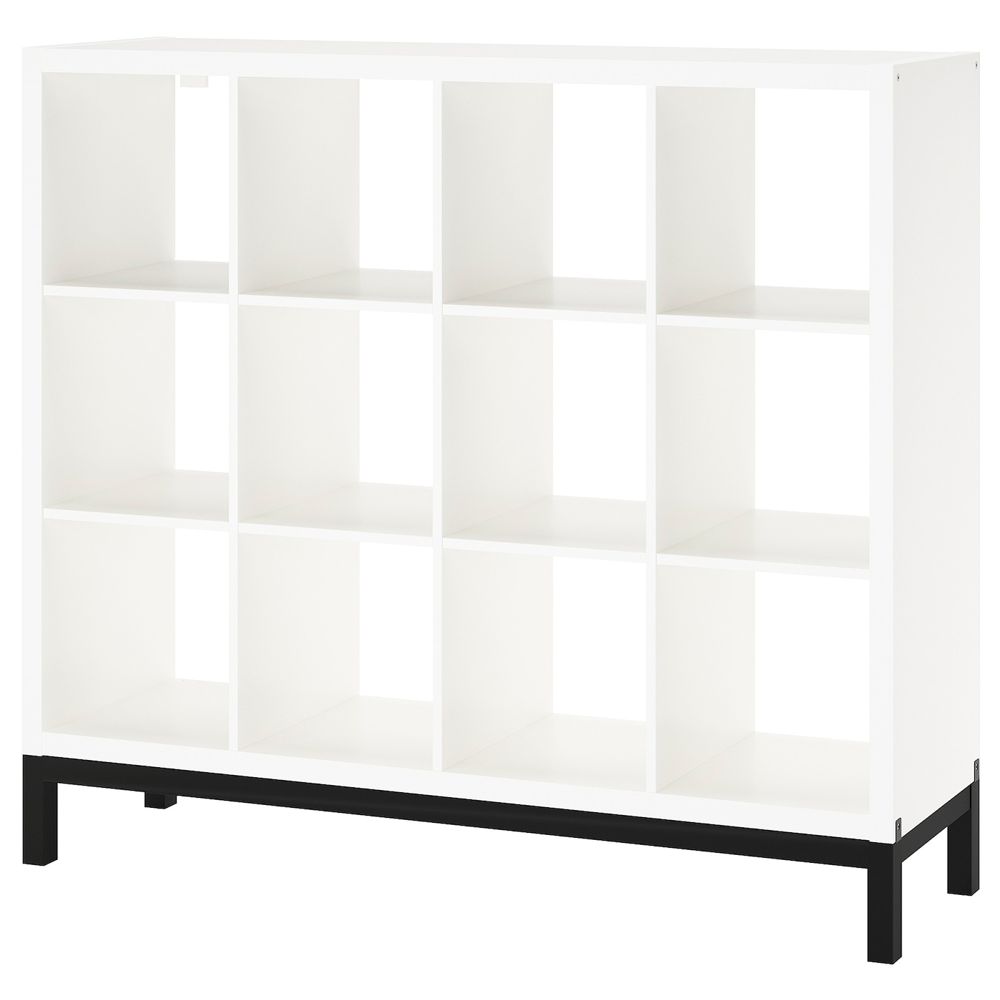 IKEA KALLAX regał z ramą nośną, biały/czarny, 147x129 cm