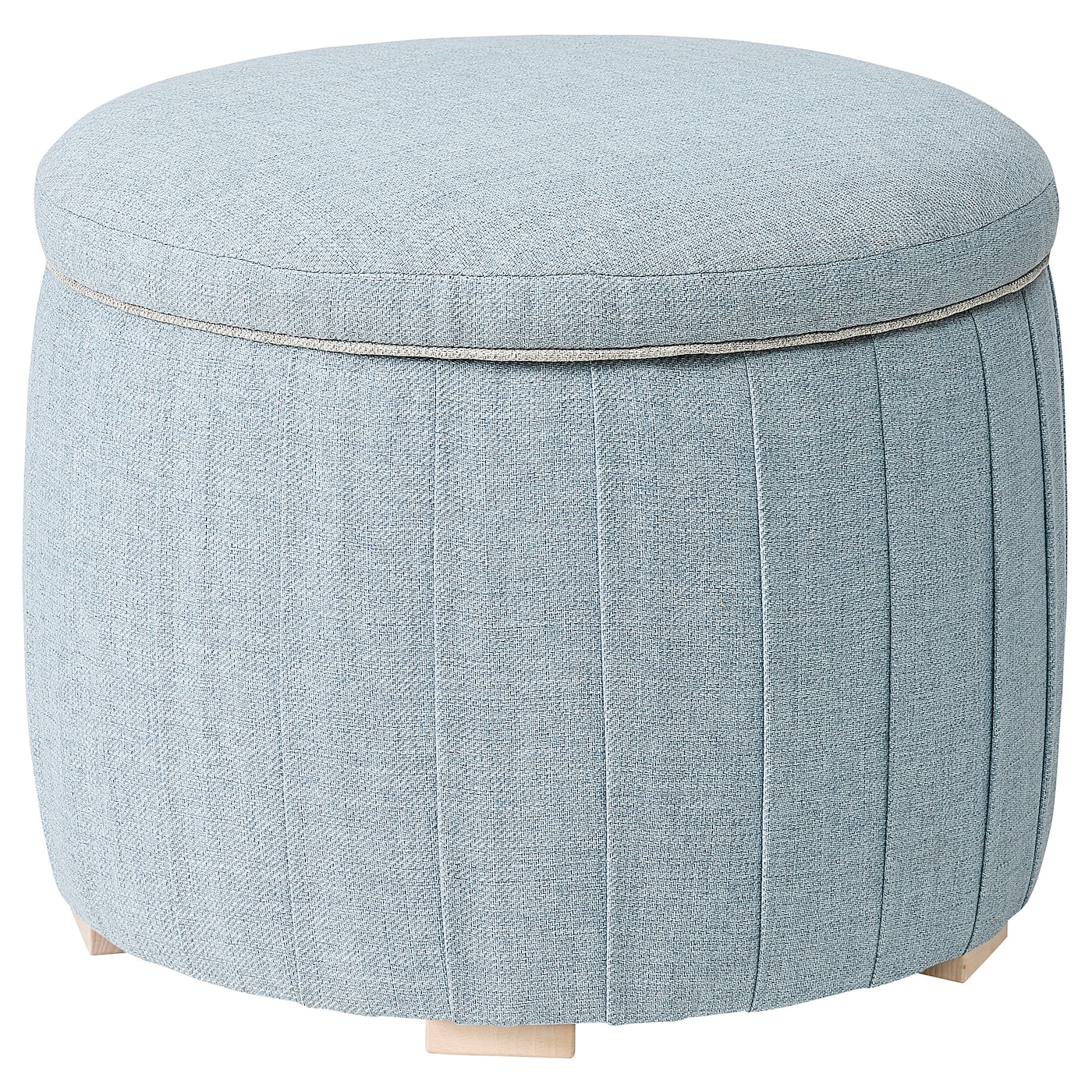 IKEA ÅTERLÖGA puf, z pojemnikiem/Kilanda jasnoniebieski, Średnica: 48 cm