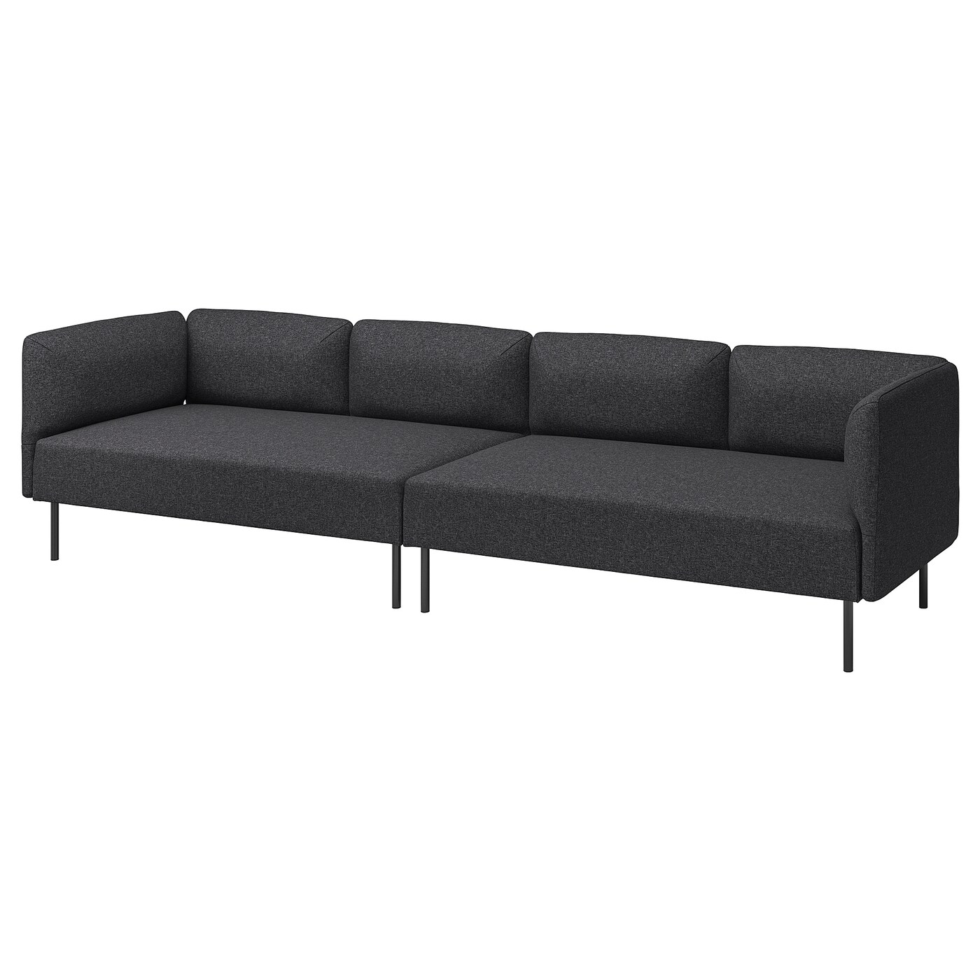 IKEA LILLEHEM 4-osobowa sofa modułowa, Gunnared/ciemnoszary metal, Głębokość: 76 cm