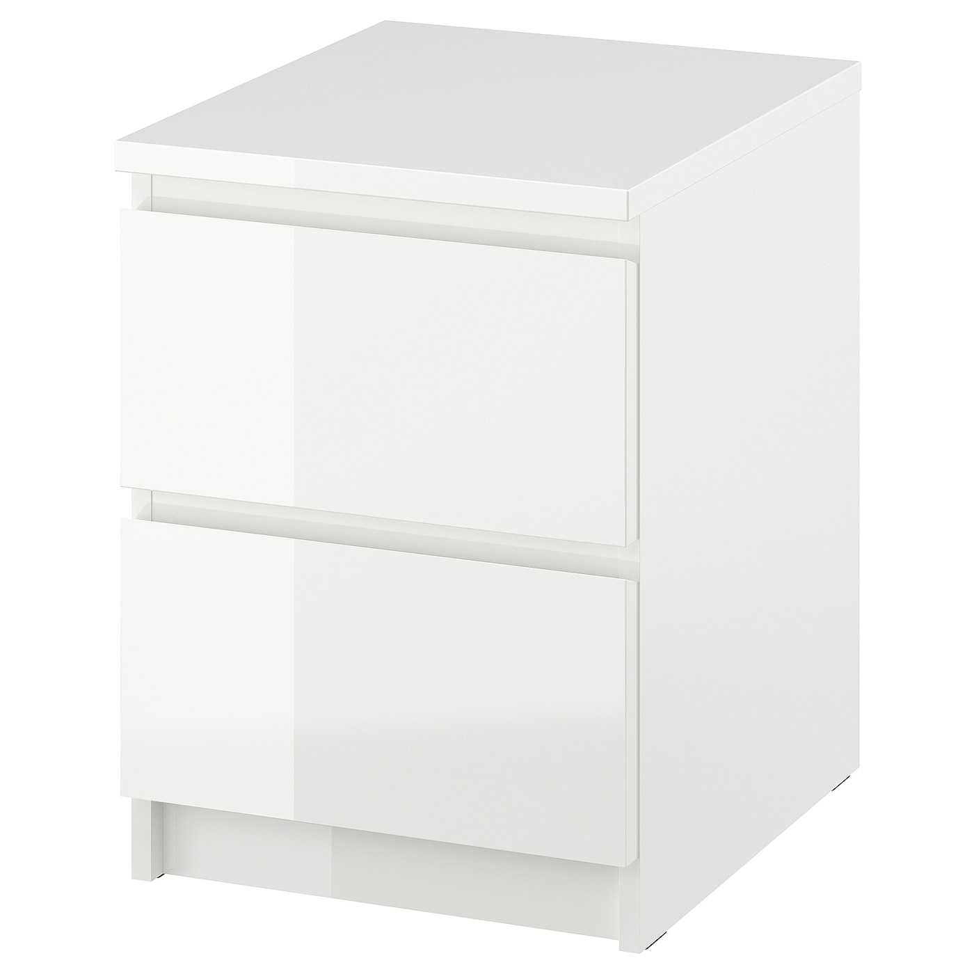 IKEA MALM komoda, 2 szuflady, połysk biały, 40x55 cm