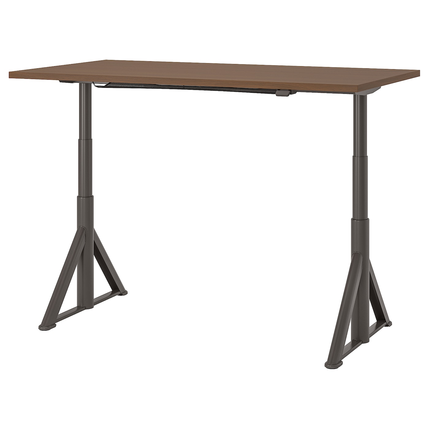 IKEA IDÅSEN biurko z regulacją wysokości, brązowy/ciemnoszary, 160x80 cm