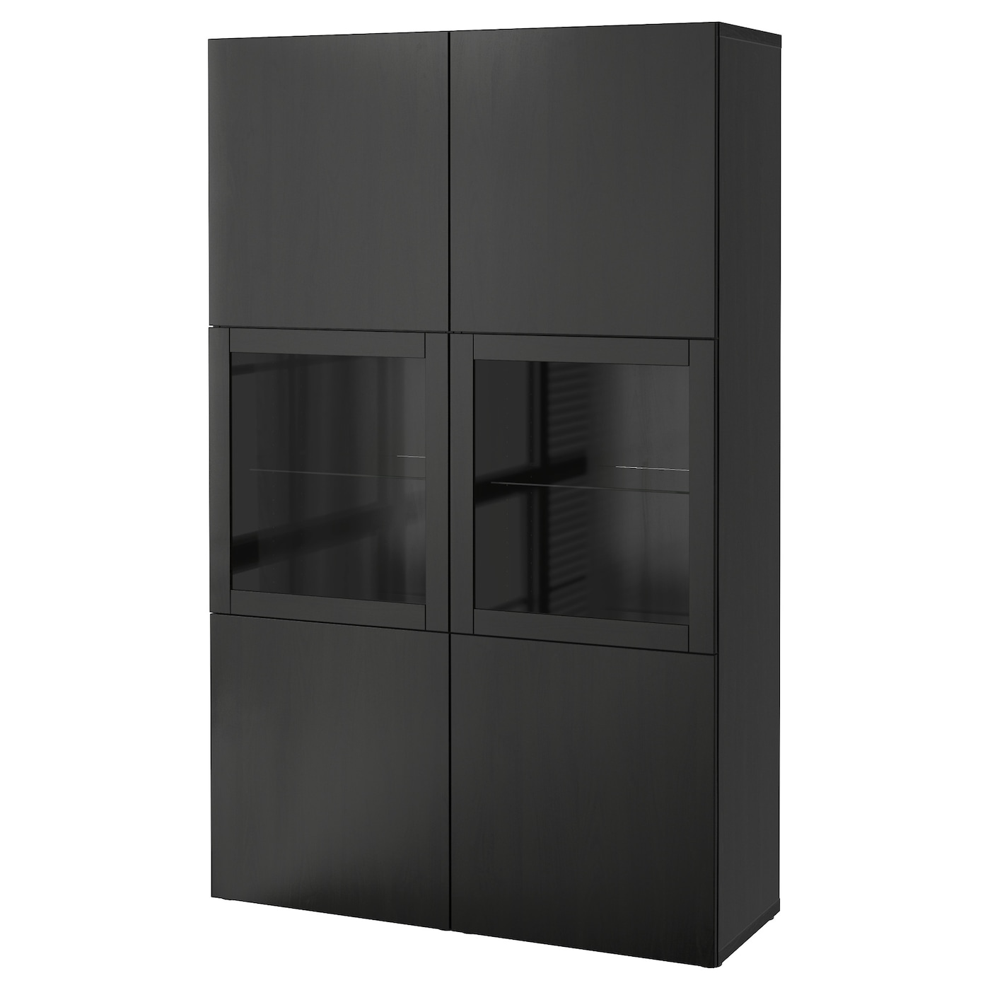 IKEA BESTÅ regał/szklane drzwi, czarnybrąz Lappviken/Sindvik czarnobrązowe szkło przezroczyste, 120x42x193 cm