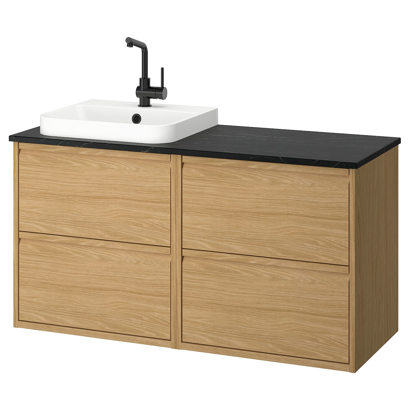 IKEA ÄNGSJÖN / BACKSJÖN szafka pod umyw/umywalka/bateria, imit. dębu, 122x49x71 cm