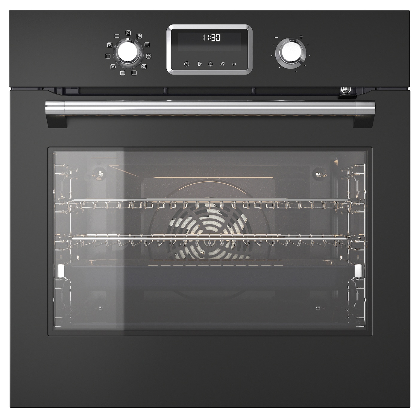 IKEA FORNEBY piekarnik z f bezpośr par i termoob, z pyrolizą IKEA 700/czarny, Szerokość: 59.4 cm