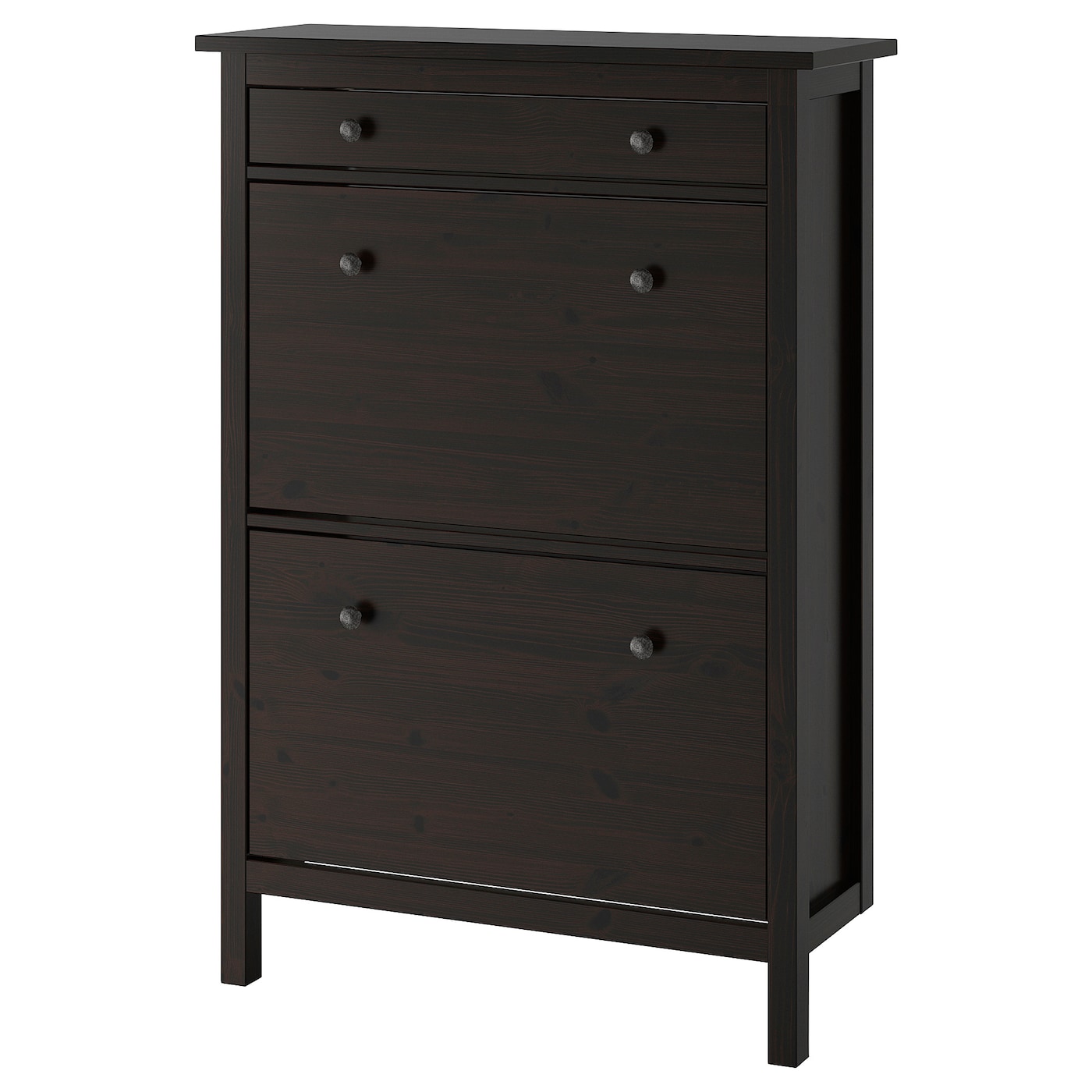 IKEA HEMNES szafka na buty, 2 przegrody, czarnobrąz, 89x30x127 cm