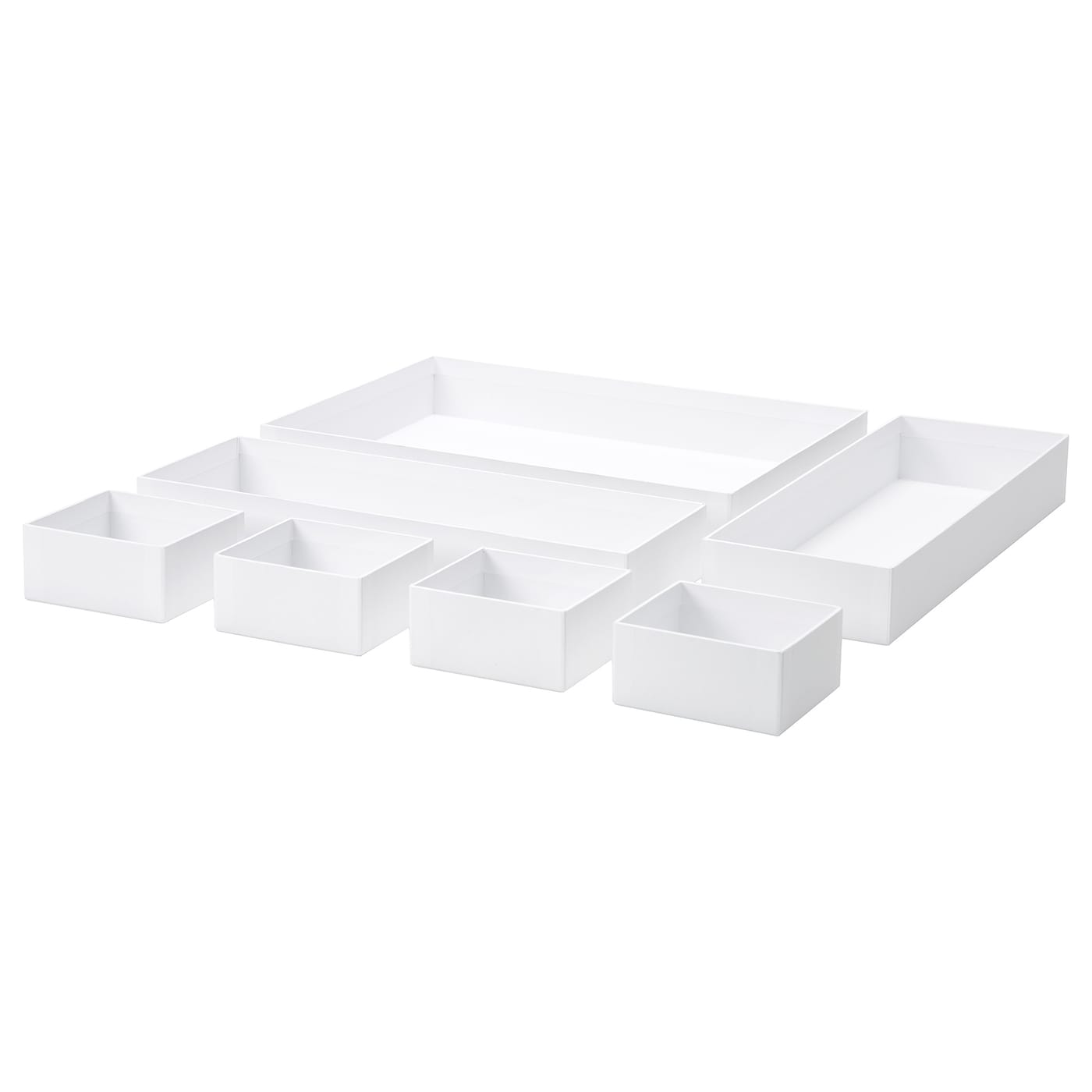 IKEA MALAREN pudełko, 7 szt, biały