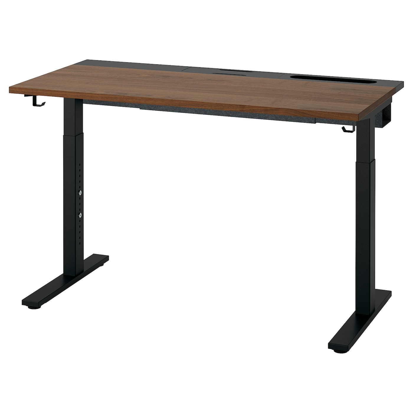 IKEA MITTZON biurko, okleina orzechowa/czarny, 120x60 cm