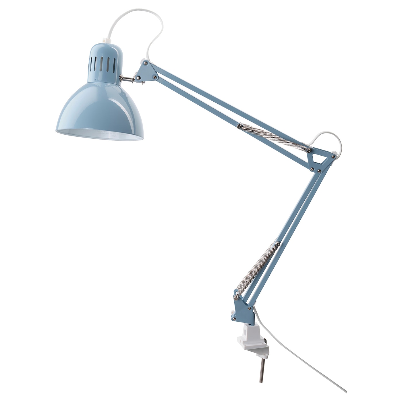 IKEA TERTIAL lampa biurkowa, jasnoniebieski, Maks.: 13 Wat