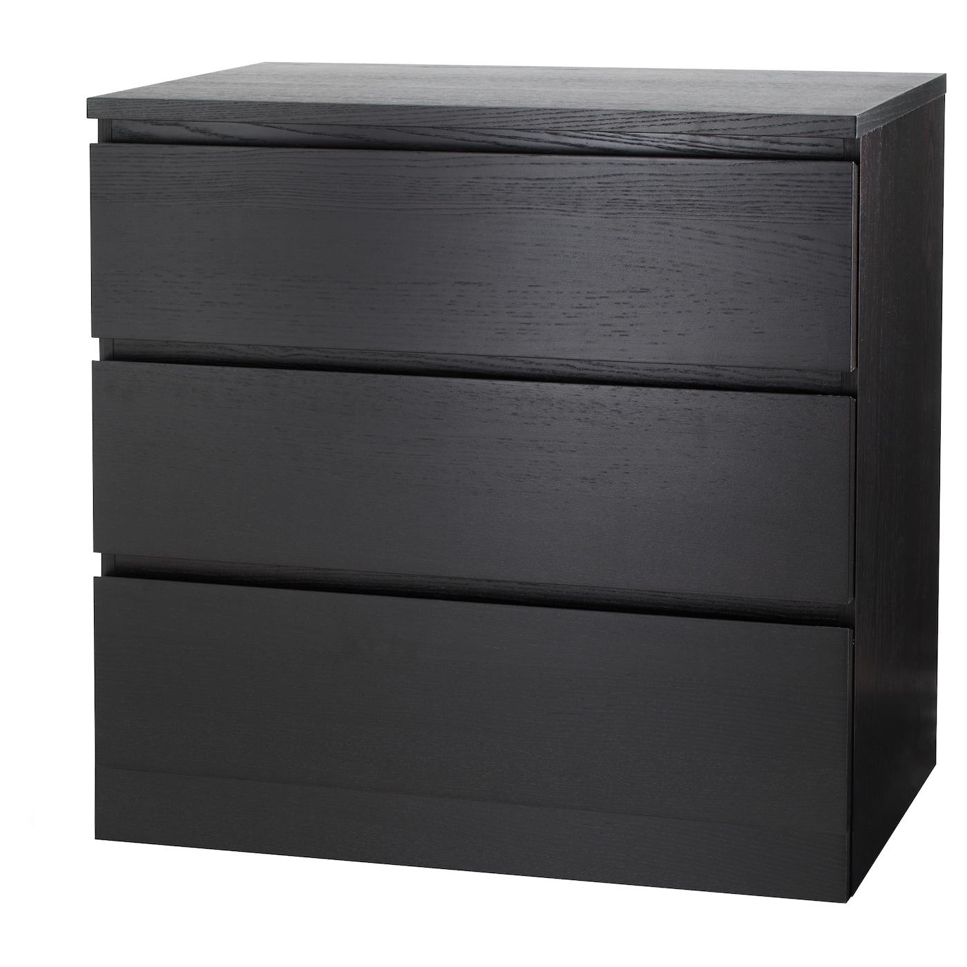IKEA MALM komoda, 3 szuflady, czarnobrąz, 80x78 cm