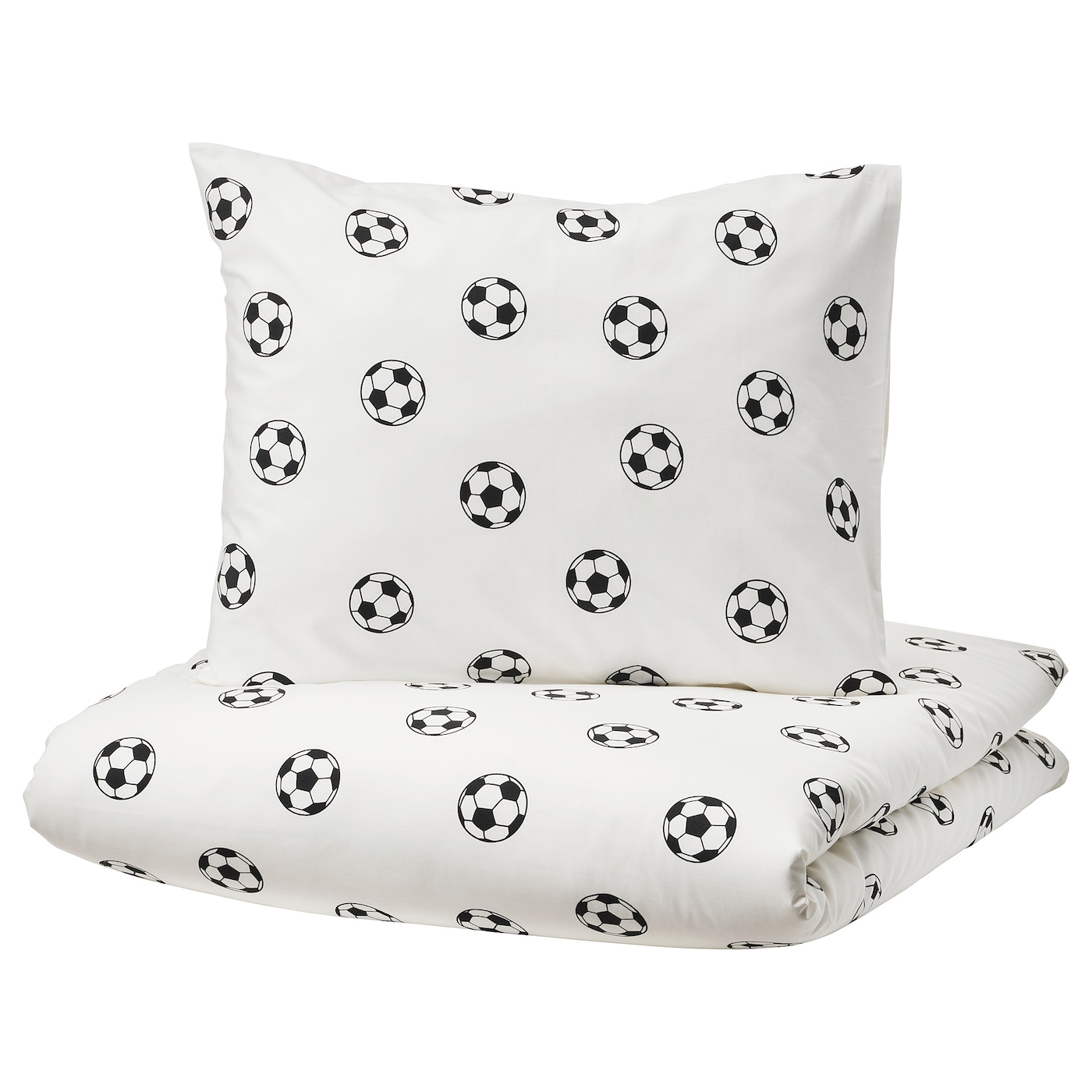 IKEA SPORTSLIG poszwa na kołdrę i poszewka, wzór w piłki, 150x200/50x60 cm